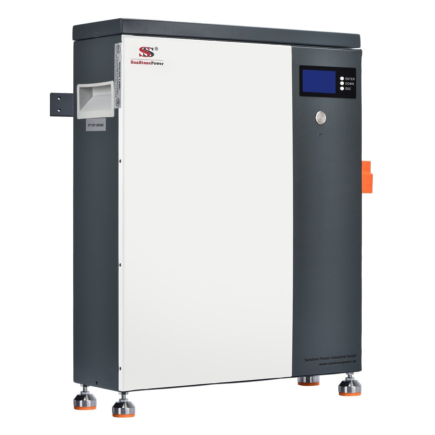 Sunstone Power 4,8 kWh Wandmontierte Stapelbare Lithium-Stromspeicher 48V 100AH Solar Akku 10000 mAh (48 V), mit LCD-Display, Wand-/Stand-/Stapelmontage