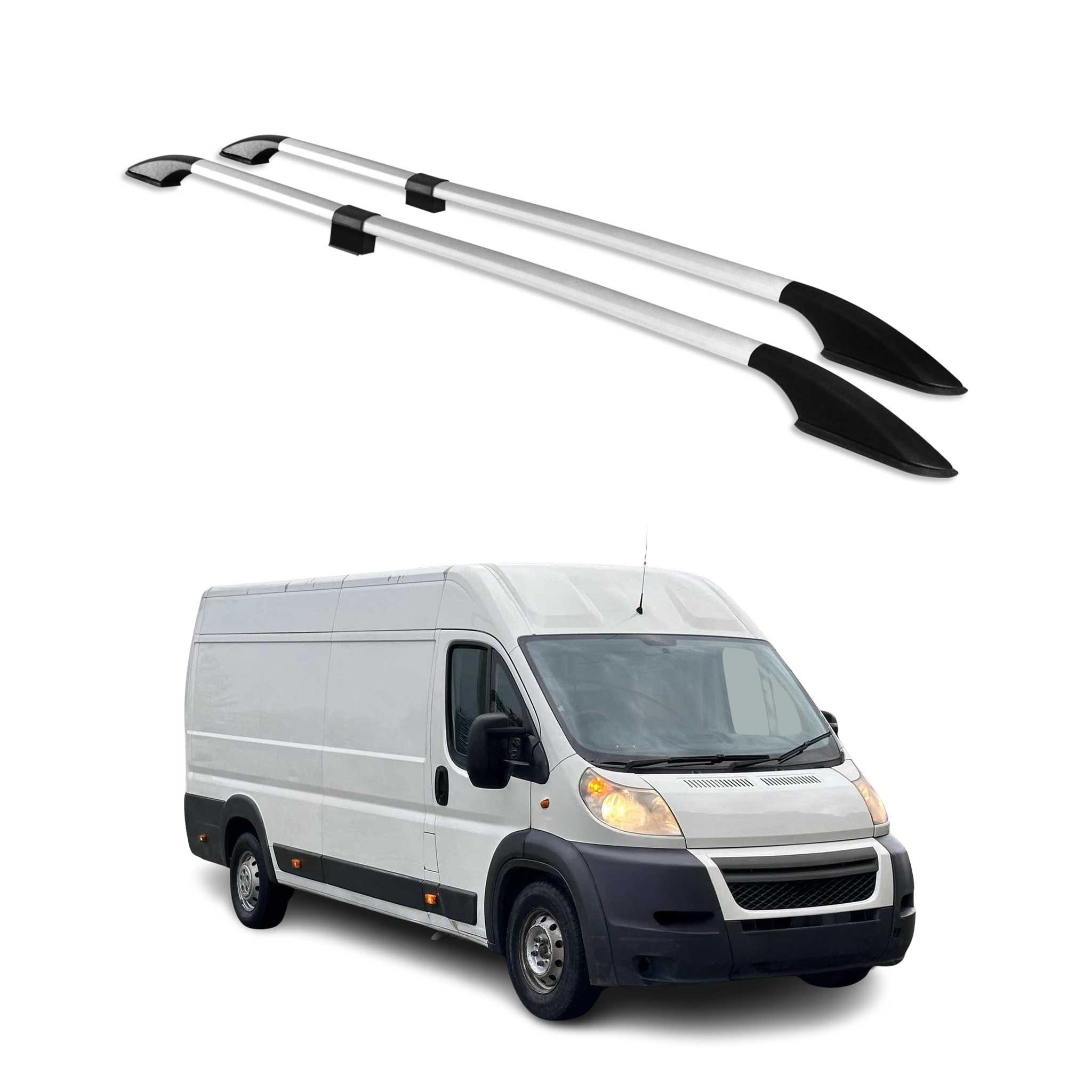 OMAC Dachträger für 2006-2025 Citroen Jumper Gepäckträger H2 & L4 Langer Alu Grau (2-St), Rostbeständig, Einfache Montage, Korrosionsbeständig