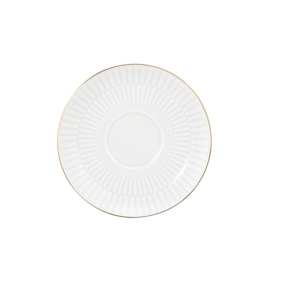 Seltmann Weiden Espressotasse Seltmann Weiden Amina weiß/Goldrand Kombi-Untertasse klein 12 cm, Porzellan