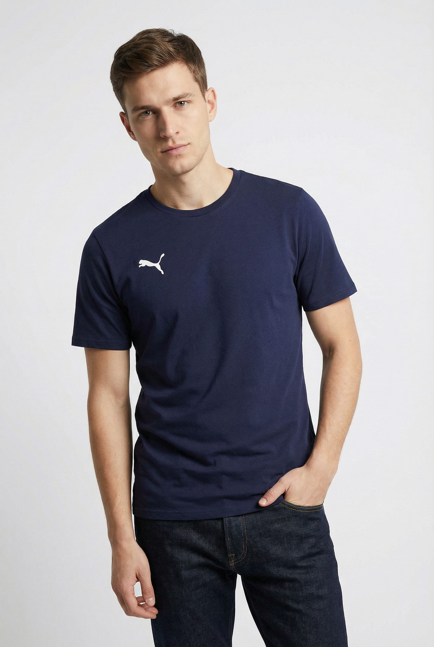 PUMA Trainingsshirt TEAMGOAL CASUALS TEE gerader Abschluss, Kurzarm, für Sportmode, Rundhalsausschnitt