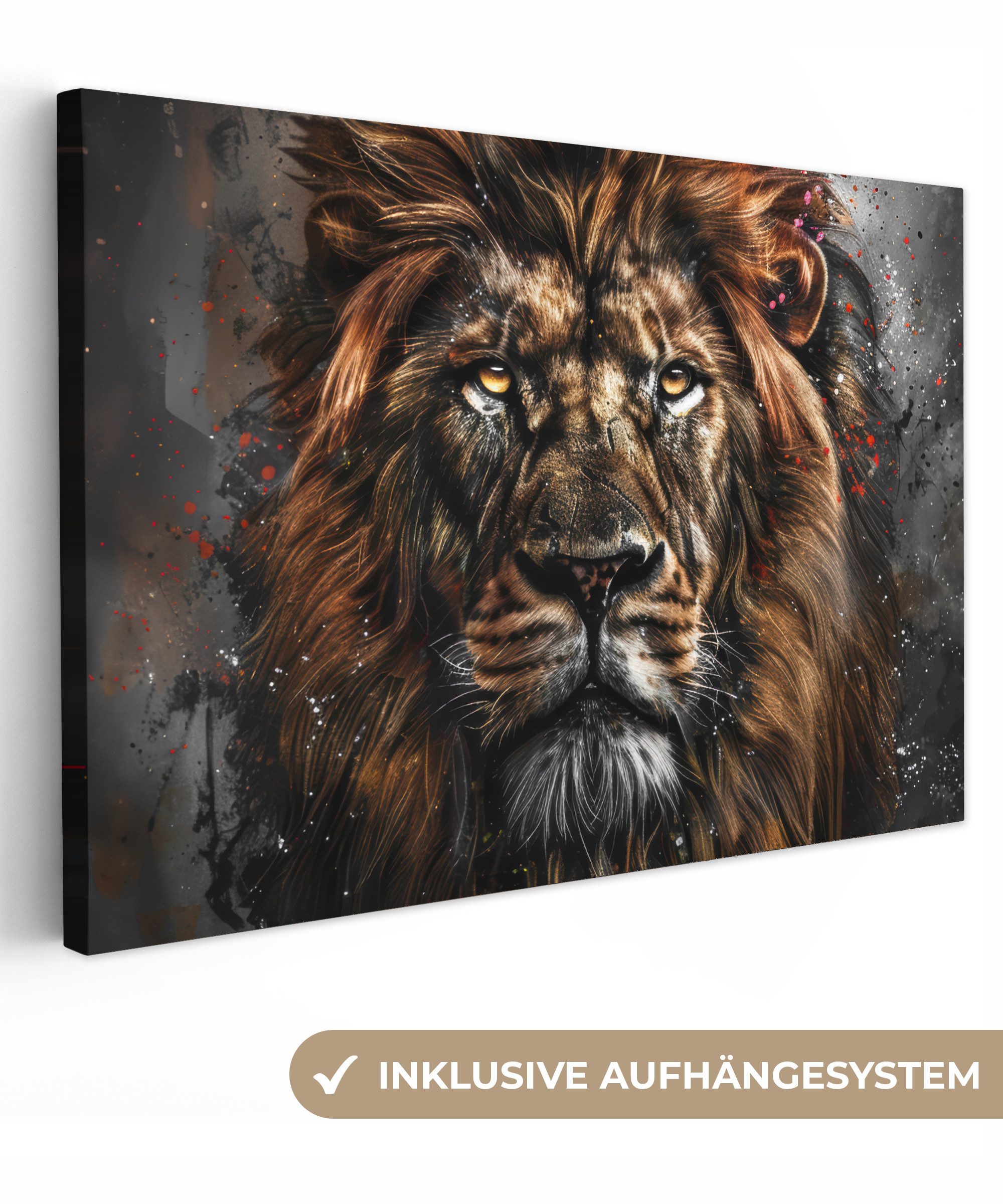 OneMillionCanvasses® Leinwandbild Löwe - Tiere - günstig online kaufen