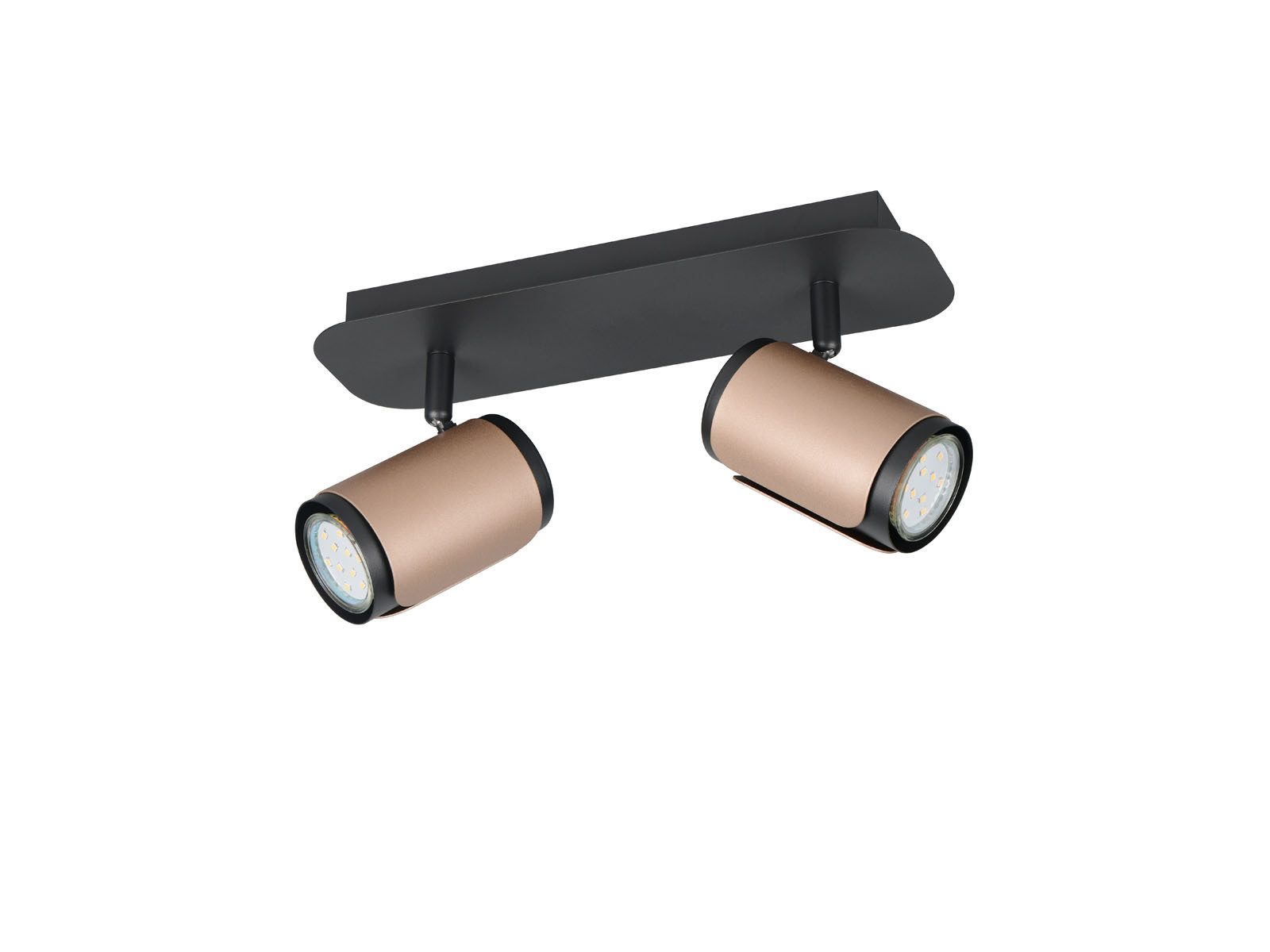 TRIO Leuchten LED Deckenspot, LED wechselbar, Warmweiß, Spotlampen Deckenstrahler Schwarz Coffee & Wandstrahler innen, L 30cm