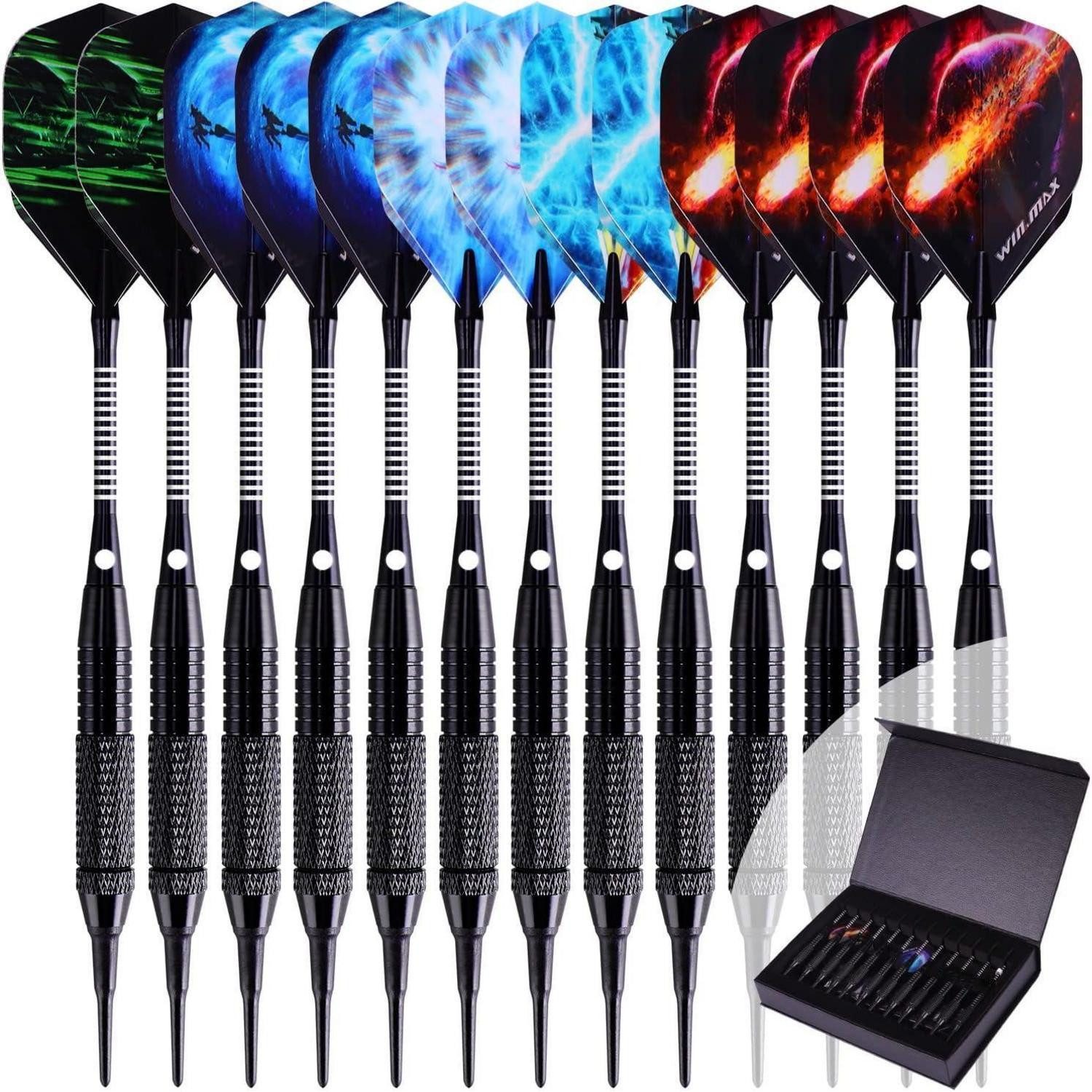 LuxusKollektion Softdarts Dartpfeile Set mit 12 Stück Soft Darts 18g Profi