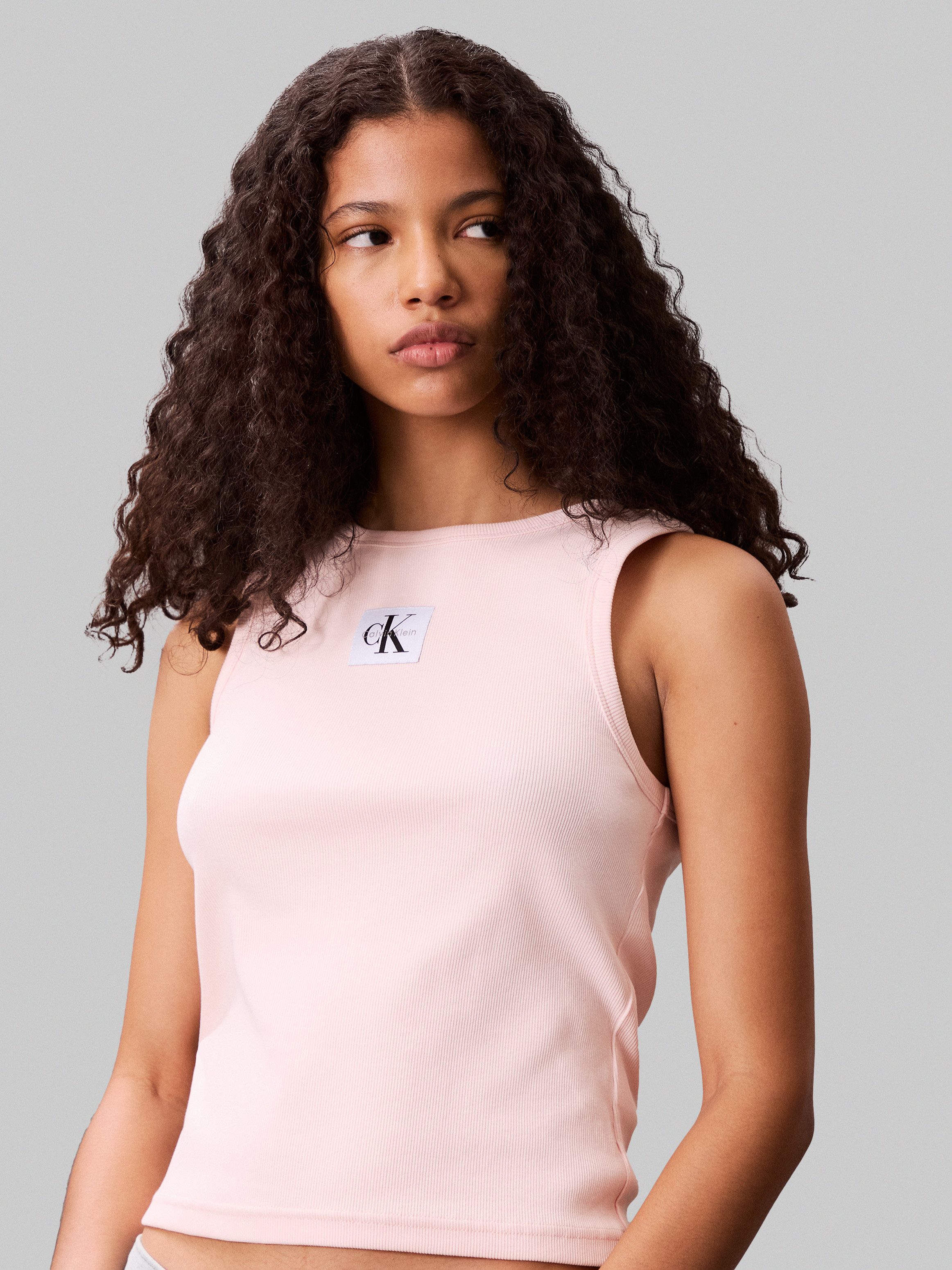 Calvin Klein Jeans Tanktop A - WVN LBL 2X2 CTTN Mit Rundhalsausschnitt günstig online kaufen