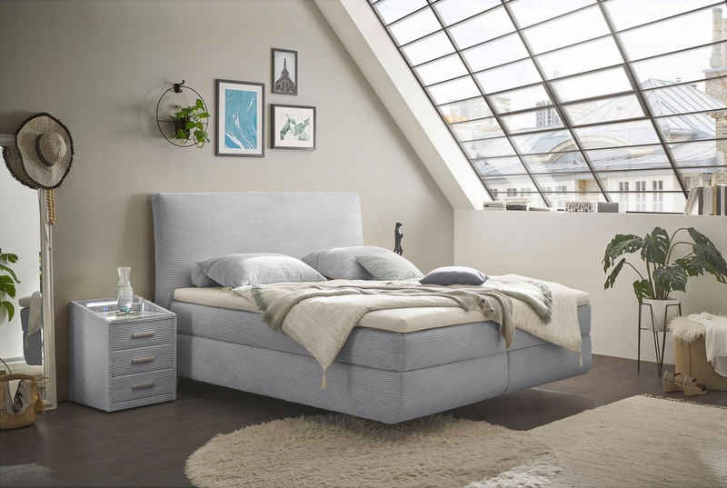 ED EXCITING DESIGN Boxspringbett Marbella, Duo-Matratze- harte Kokosmatte, weiche Filzabdeckung, Matratzenhülle