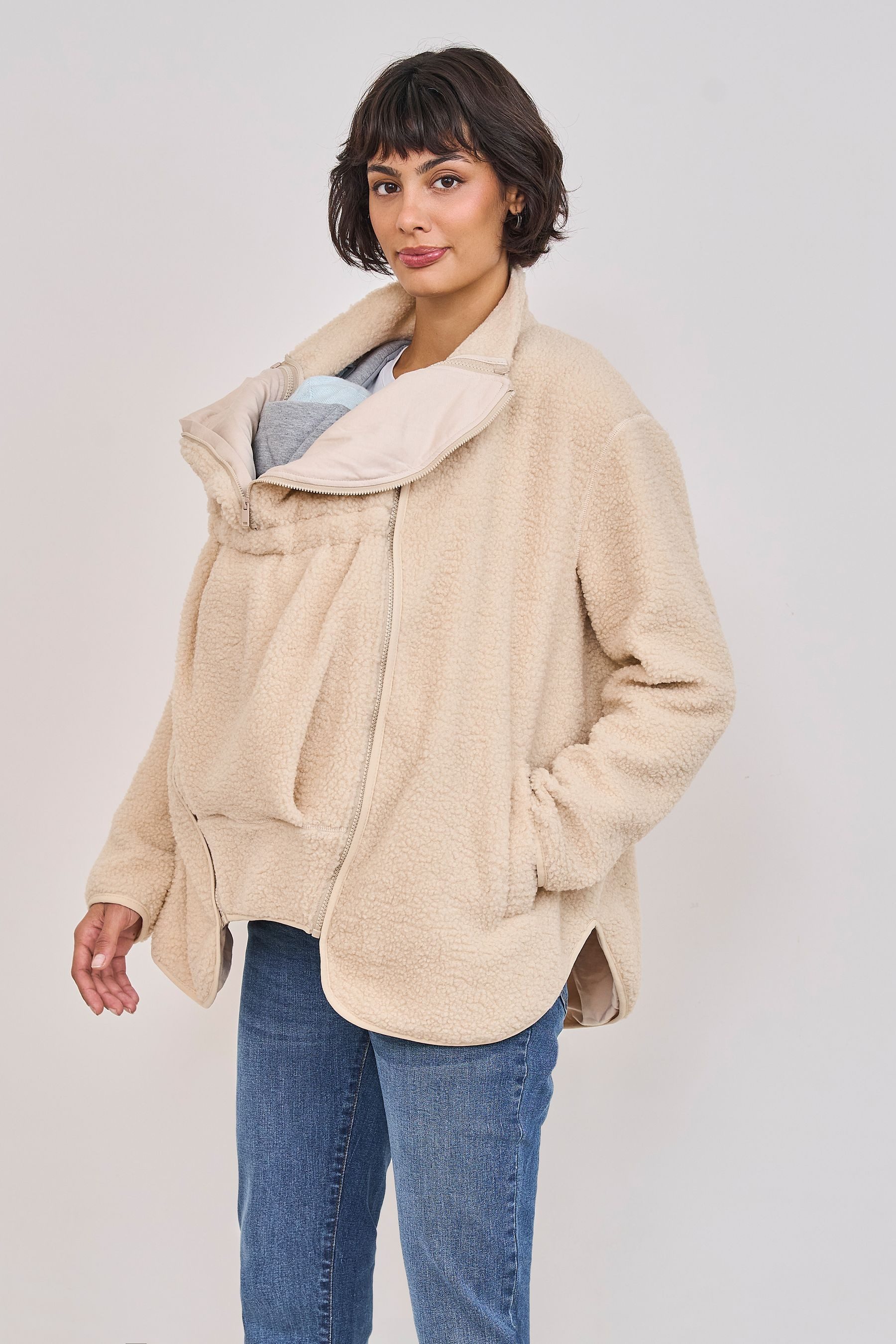 Seraphine Umstandsjacke Seraphine 3-in-1-Fleecejacke Babytrage aus Borg (1-St)