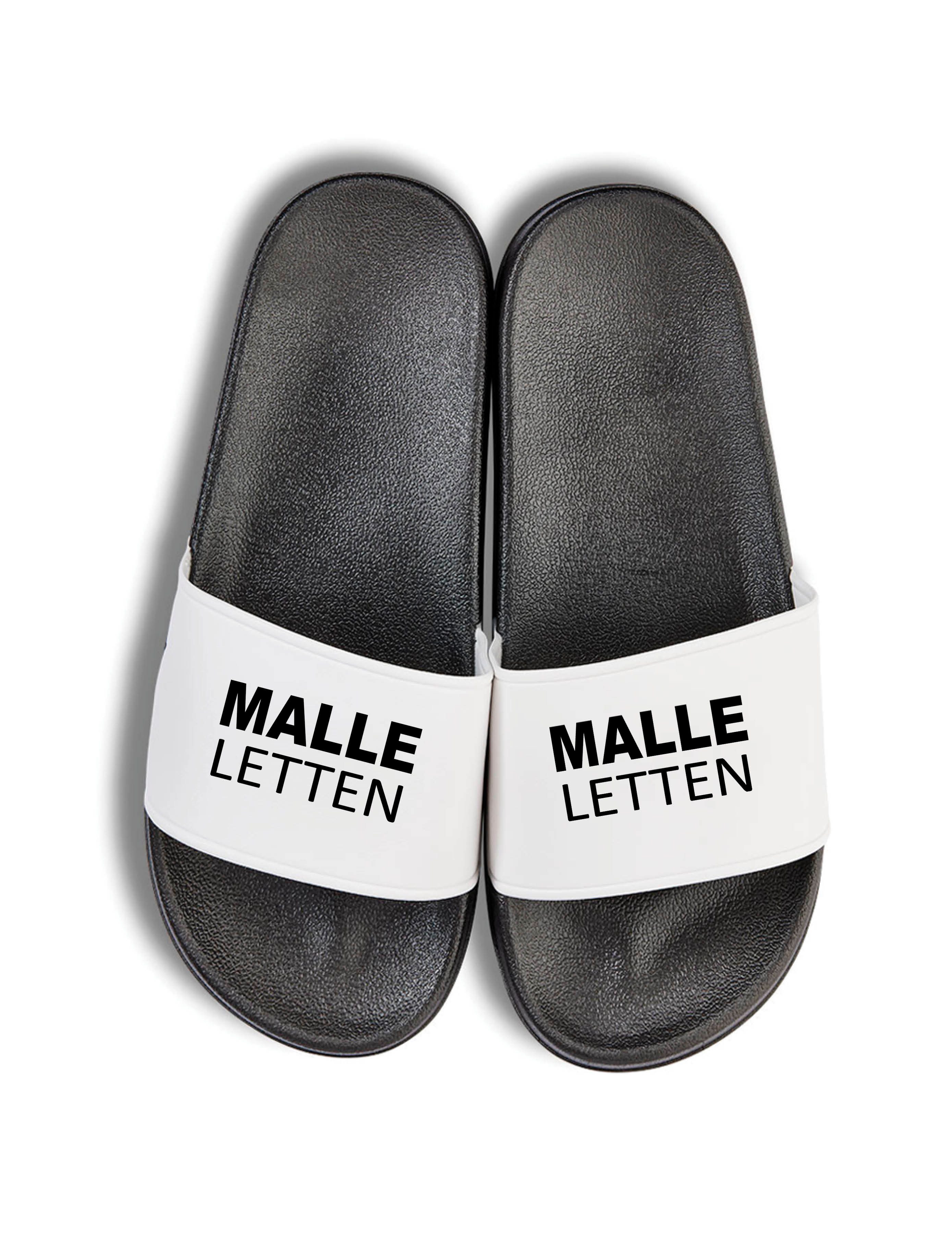 Youth Designz Herren Damen Badelatschen "Malle Letten" Fun-Print lustig Geschenk Badeschuh mit witzigen Aufdruck für Männer und Frauen um ein Statement zu setzen