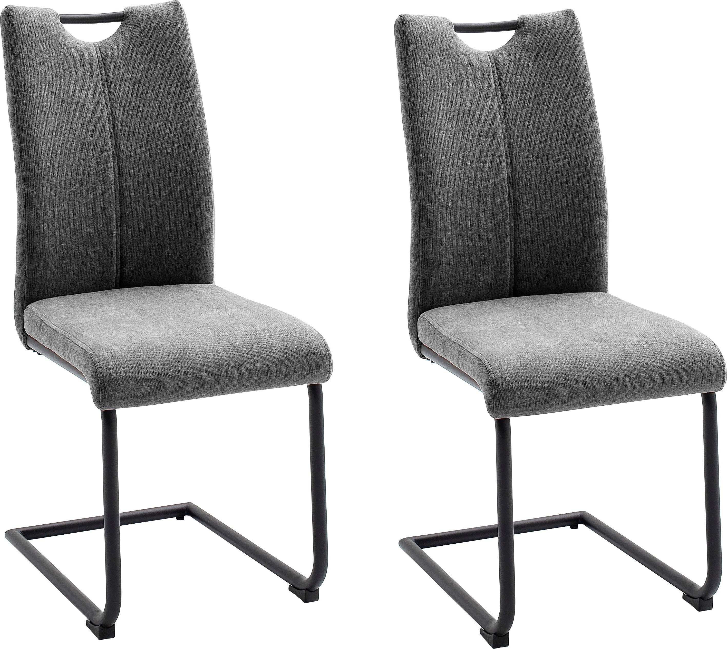MCA furniture Freischwinger Adana (4 Grau mit Grau belastbar Stoffbezug, St), kg 4er-Set | 120 bis