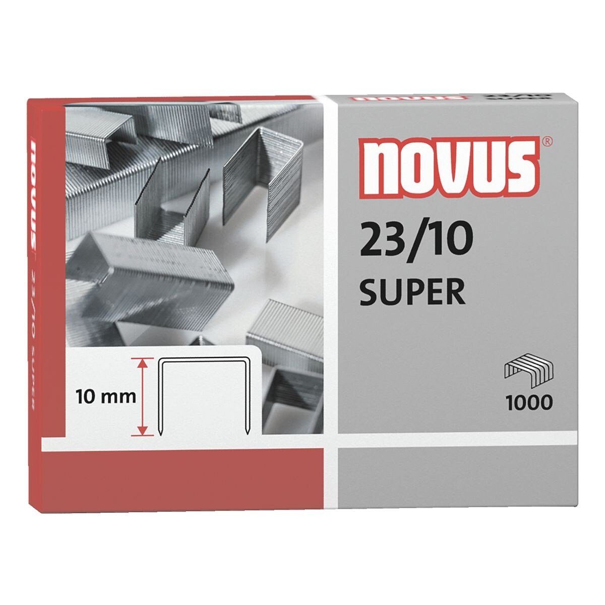 NOVUS Heftklammer 23/10, 1.000 Stück/Pack, Heftleistung 70 Blatt