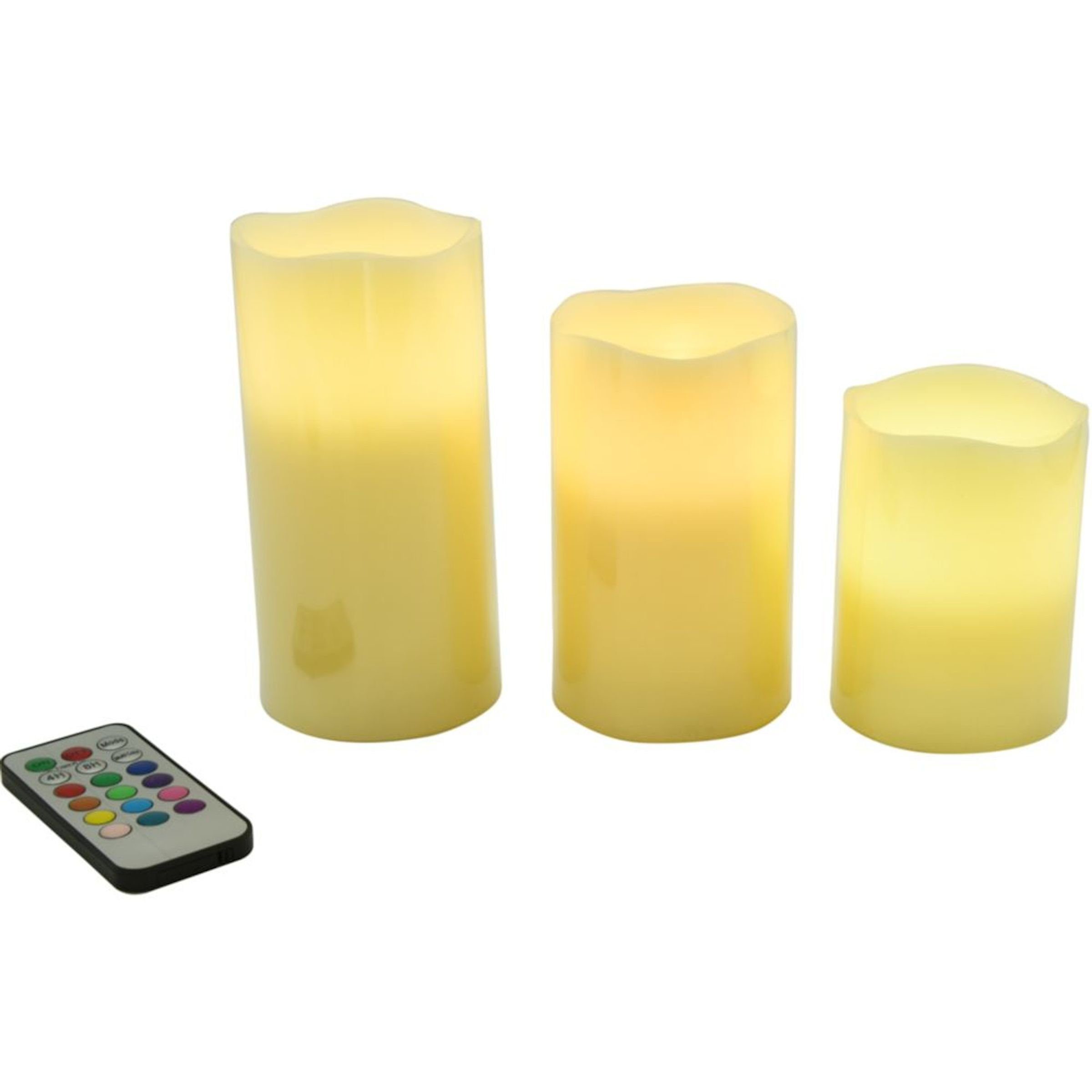 Gravidus LED-Kerze 3-tlg. LED Echtwachskerze, Farbwechsel