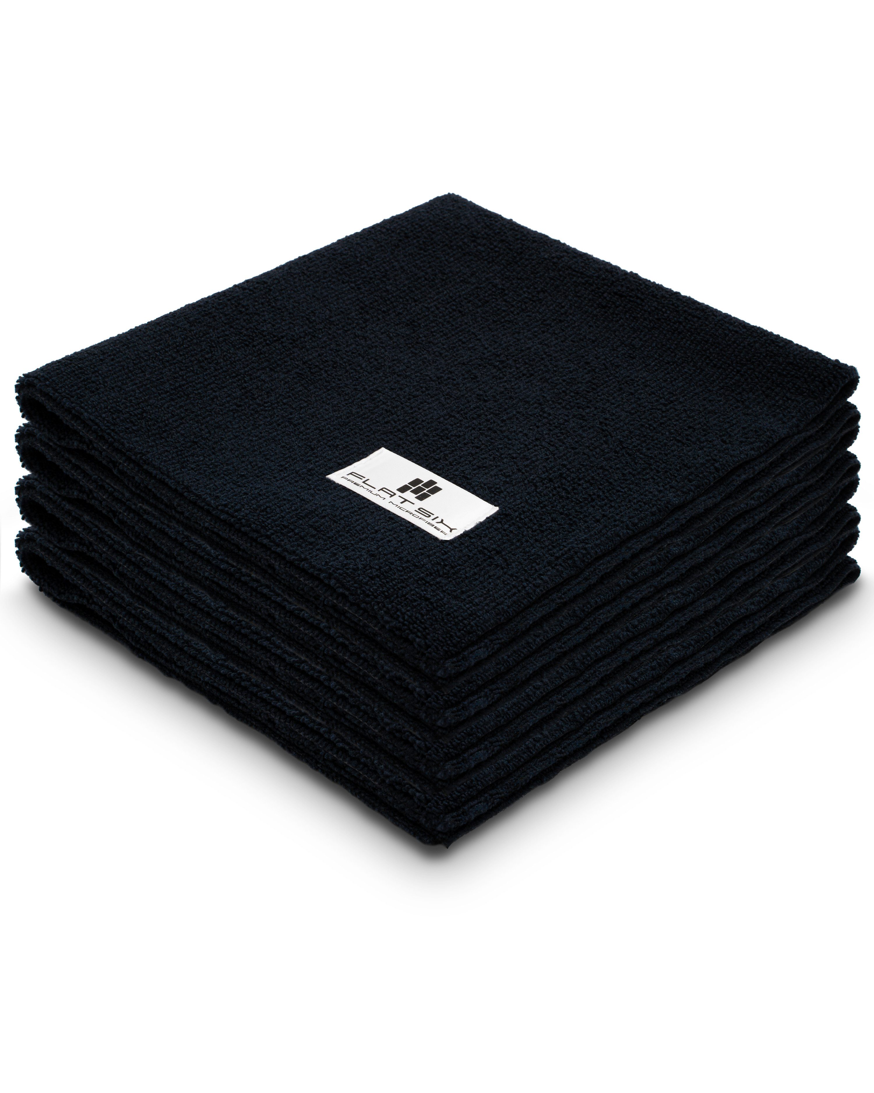 Flat Six Mikrofasertuch – Premium Poliertuch & Trockentuch für Autopflege Mikrofasertuch (4-tlg., 40x40 cm, 385 GSM, weich, randlos & lackschonend)