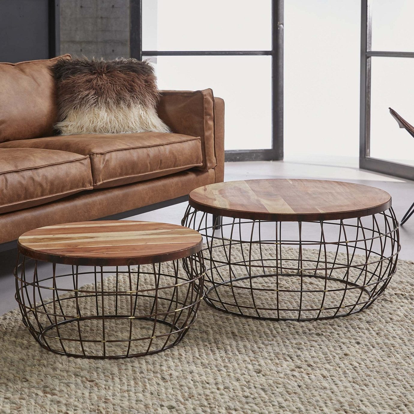 Couchtisch 2er Set Couchtisch "Tanhua VI" Mangoholz 58x58x31cm, 76x76x36cm