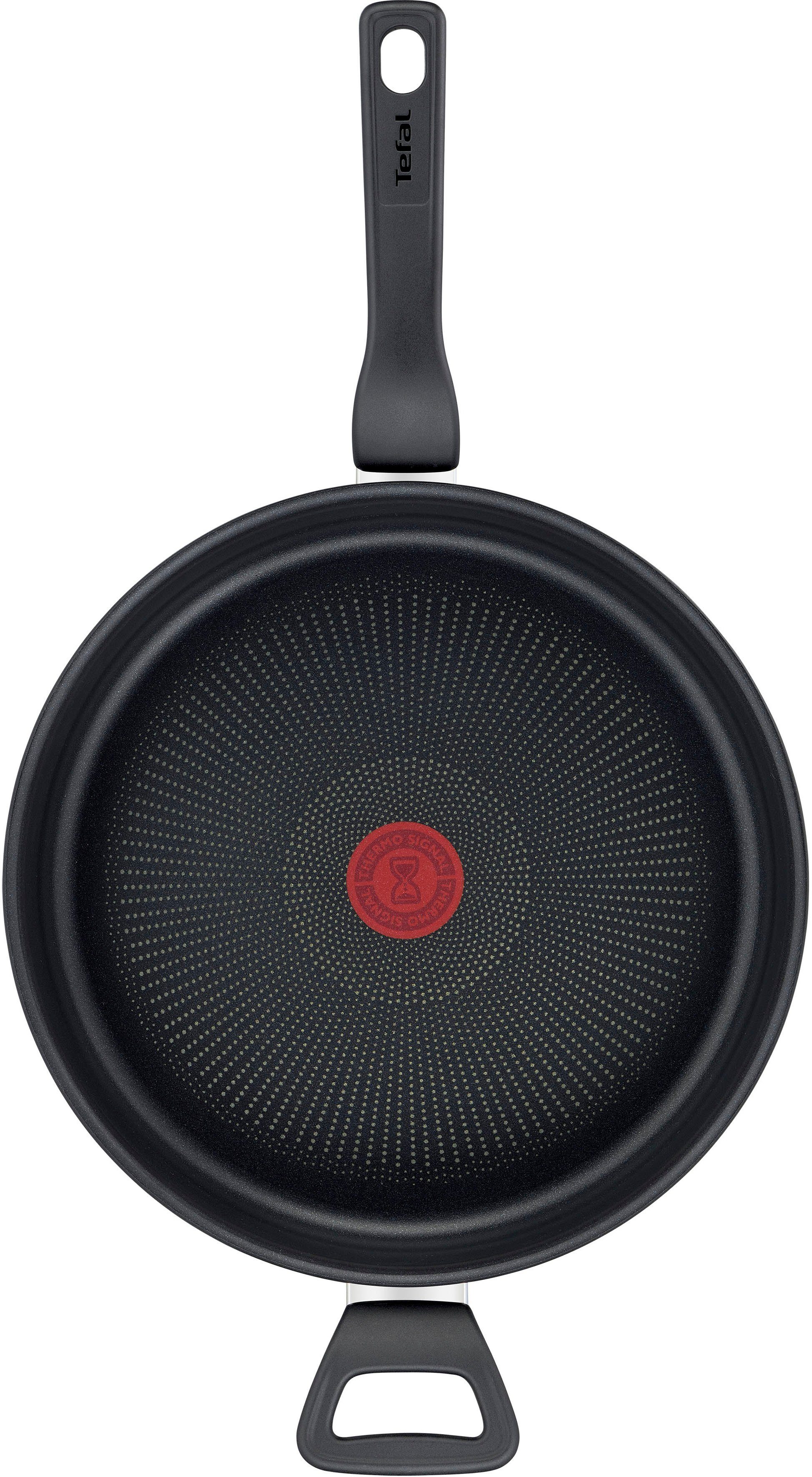 Tefal Schmorpfanne Hard Titanium Pro, Aluminium, Induktionspfanne, Temperaturanzeiger, Made In France, Glasdeckel,28 cm