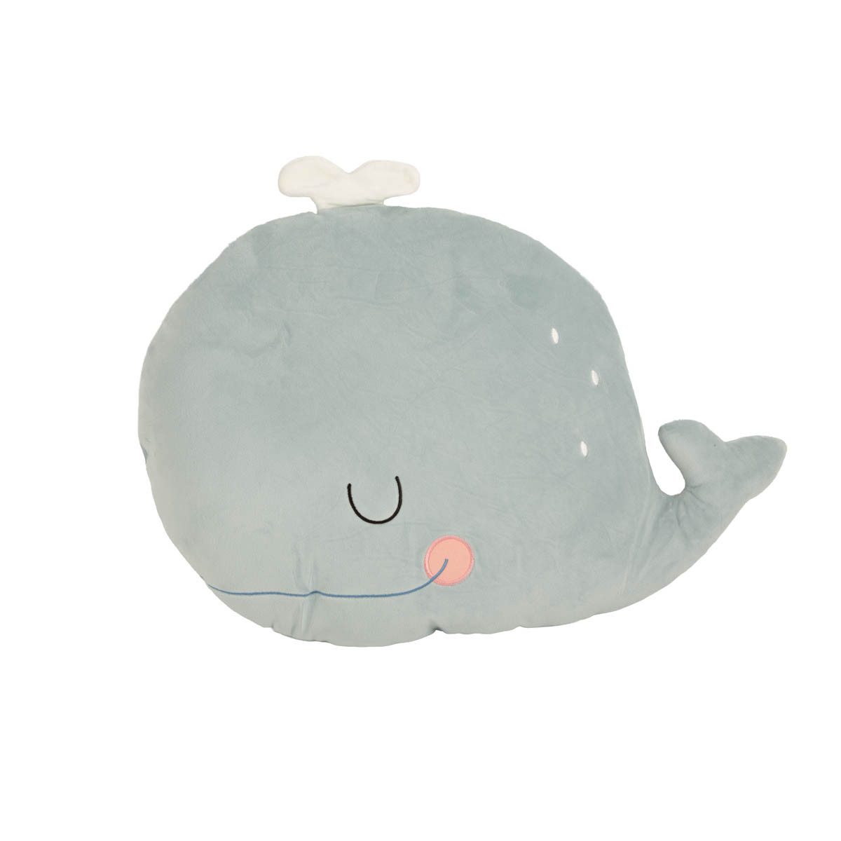 SCHÖNER LEBEN. Fellkissen Kinderkissen Walfisch Moby aus Plüsch blau 45x30 cm kuschelweich