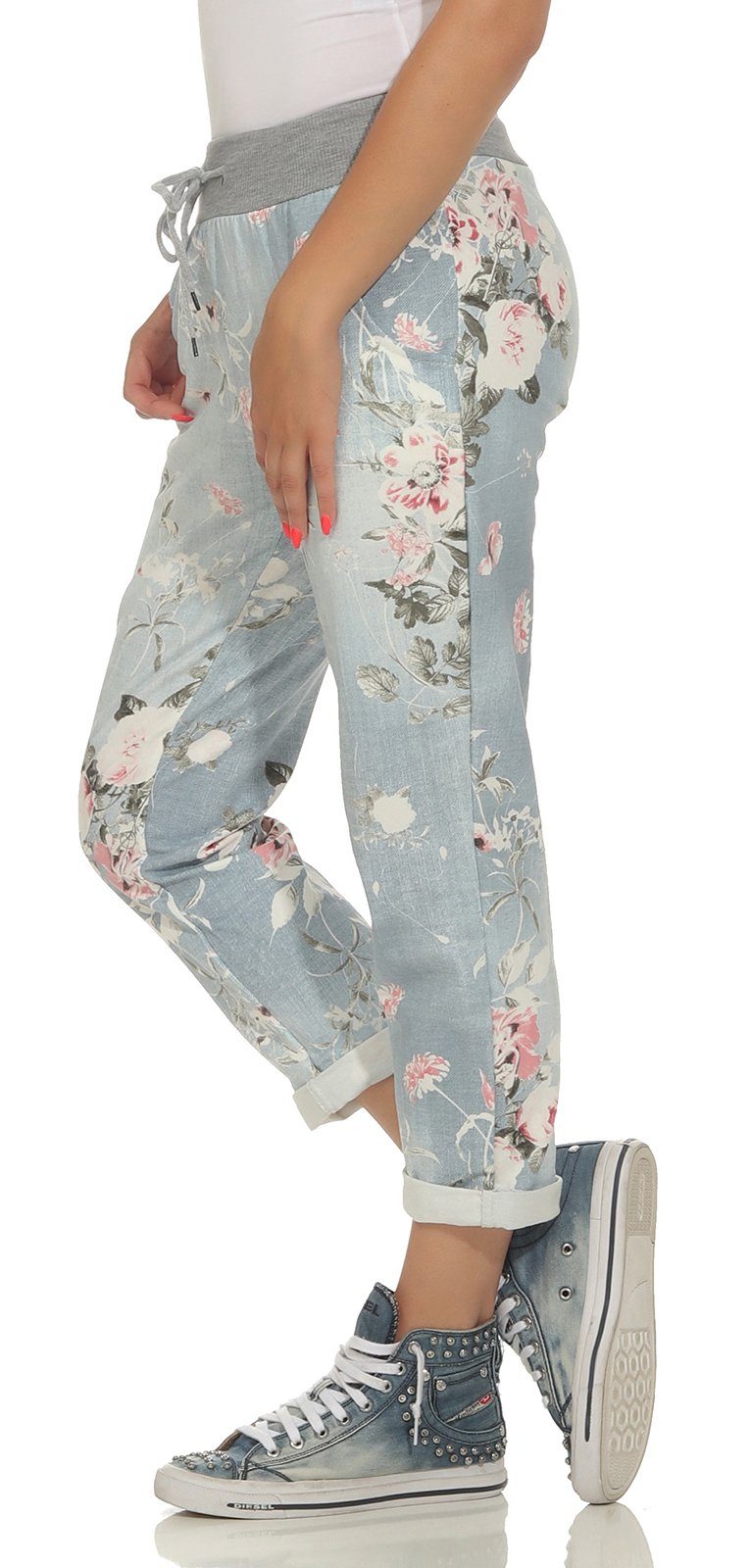 simaranda Jogginghose Damen Jogginghose 29 Hellblau / Blume One Size 36-40 günstig online kaufen