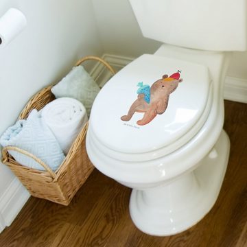 Mr. & Mrs. Panda WC-Sitz Bär Schultüte - Weiß - Geschenk, WC-Sitz, Toilettendeckel, Erster Sch (1-St), UV-resistenter Druck