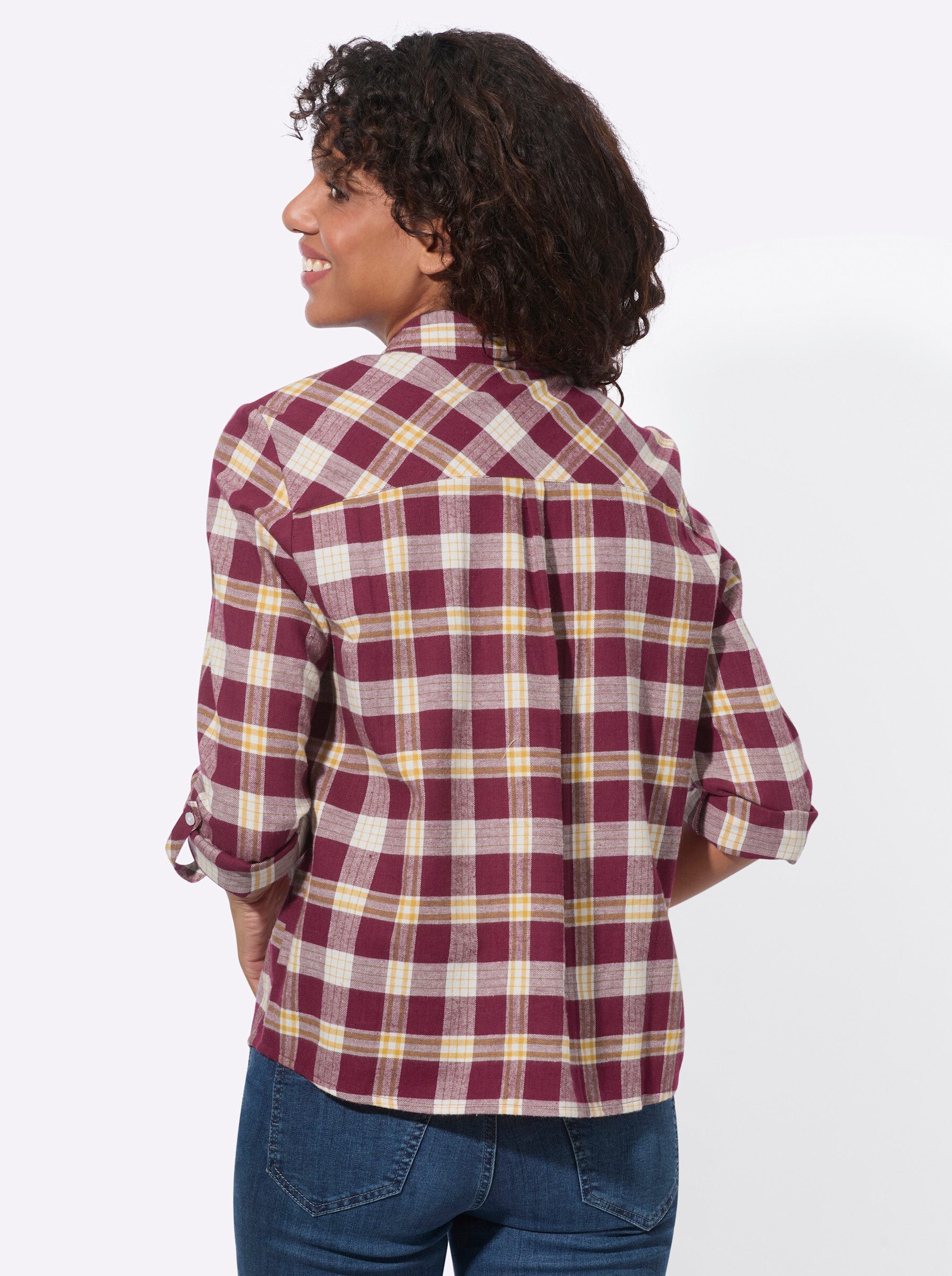 Witt Klassische Bluse Flanell-Bluse Langarm