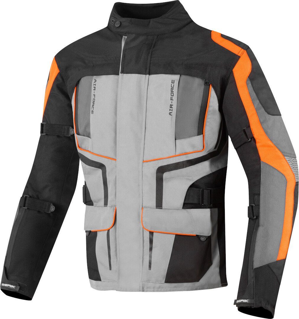 Black/Grey/Orange Motorradjacke Berik Motorrad Safari wasserdichte 3in1 Textiljacke