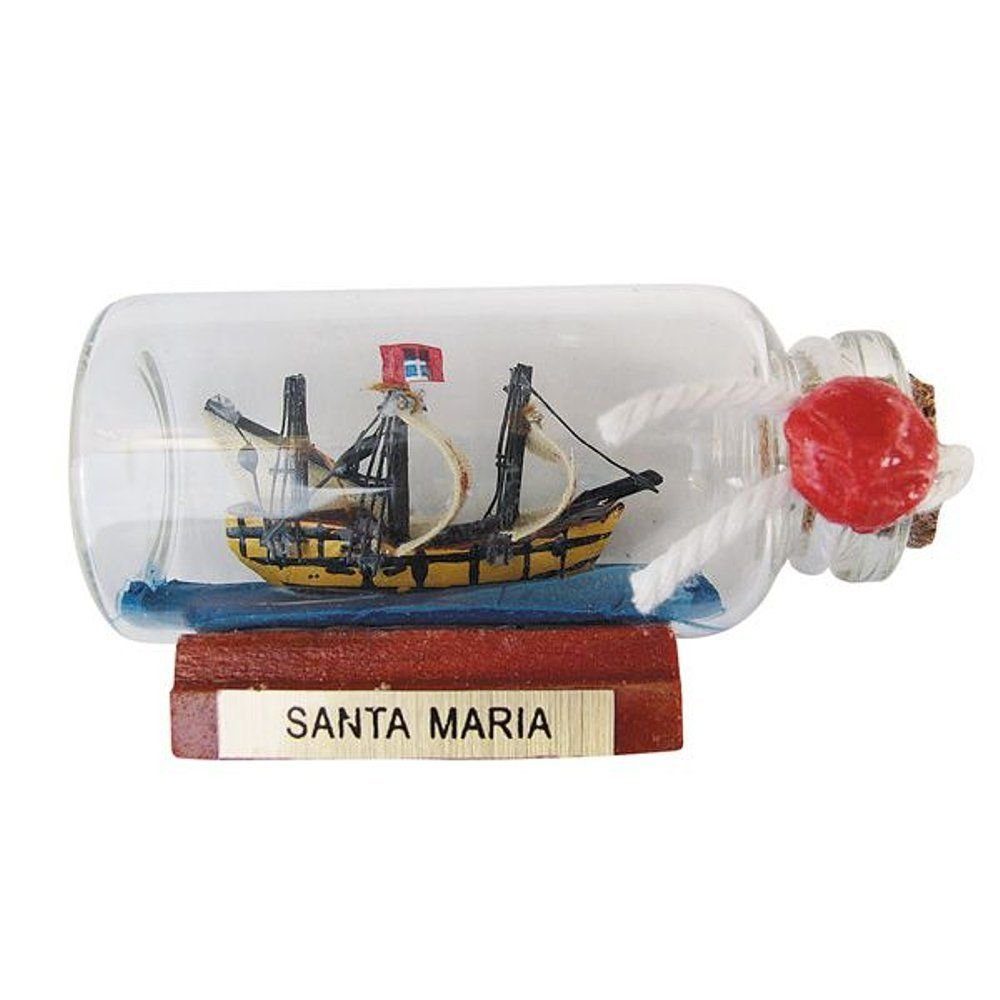 Linoows Dekoobjekt Buddelschiff, der "Santa in Mini Flaschenschiff cm. Schiff Maria", Mini Flasche 6