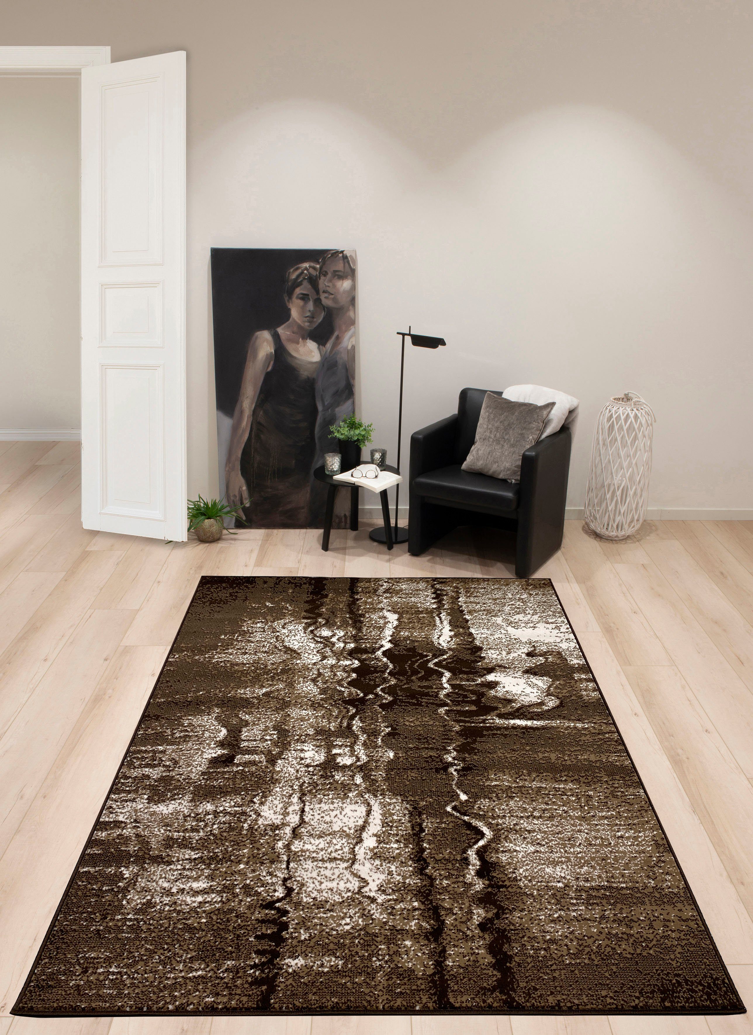 Teppich Izabelle, my home, rechteckig, Design, modernes Vintage-Design Kurzflor-Teppich im 7 mm, Höhe: braun