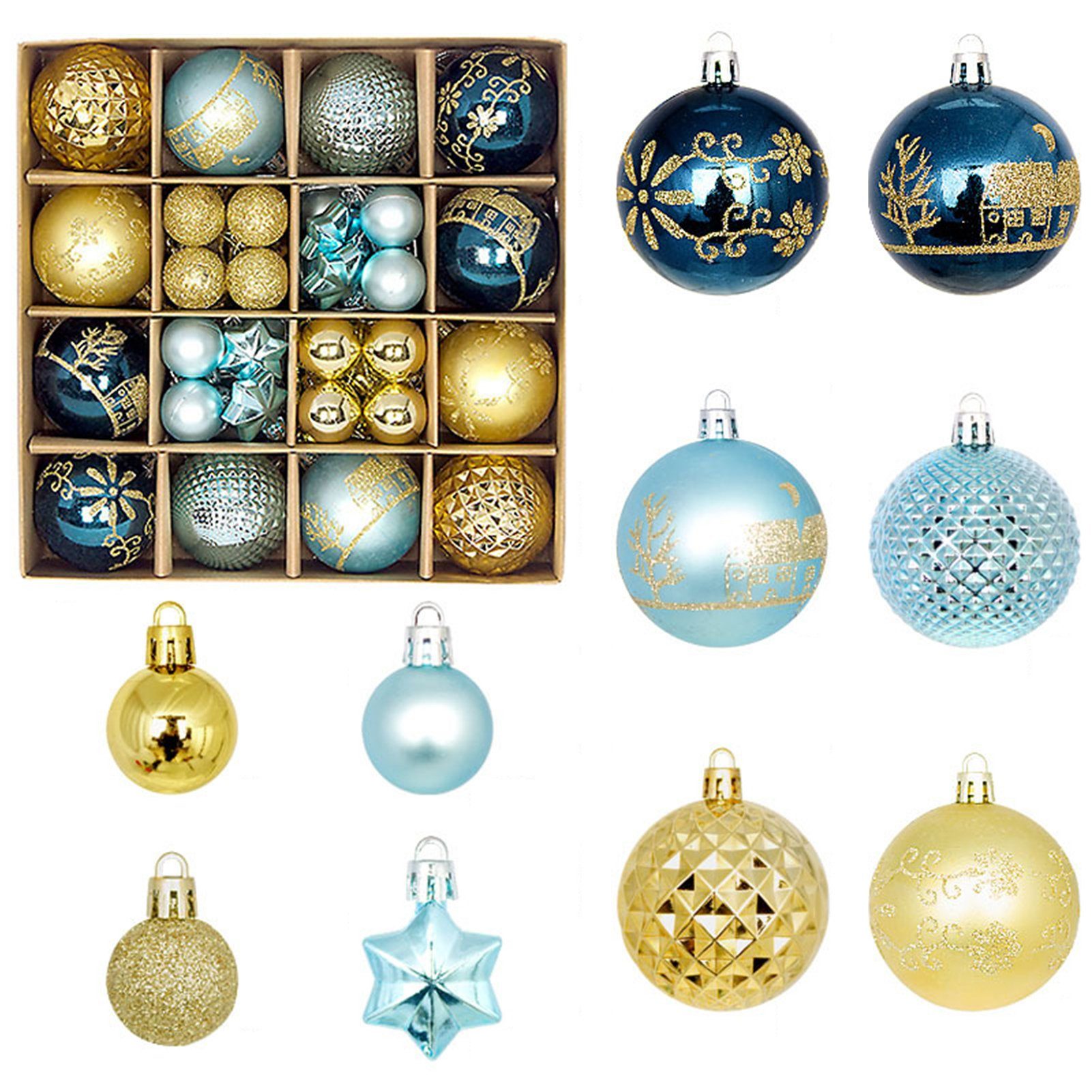 44 aus Rutaqian Weihnachtsbaumkugel Rot-Weiß-Weihnachtsball-Ornament, Plastik Weihnachtskugel 3-6cm Farbkugel Geschenkbox Stück/Set Set Weihnachtskugeln,