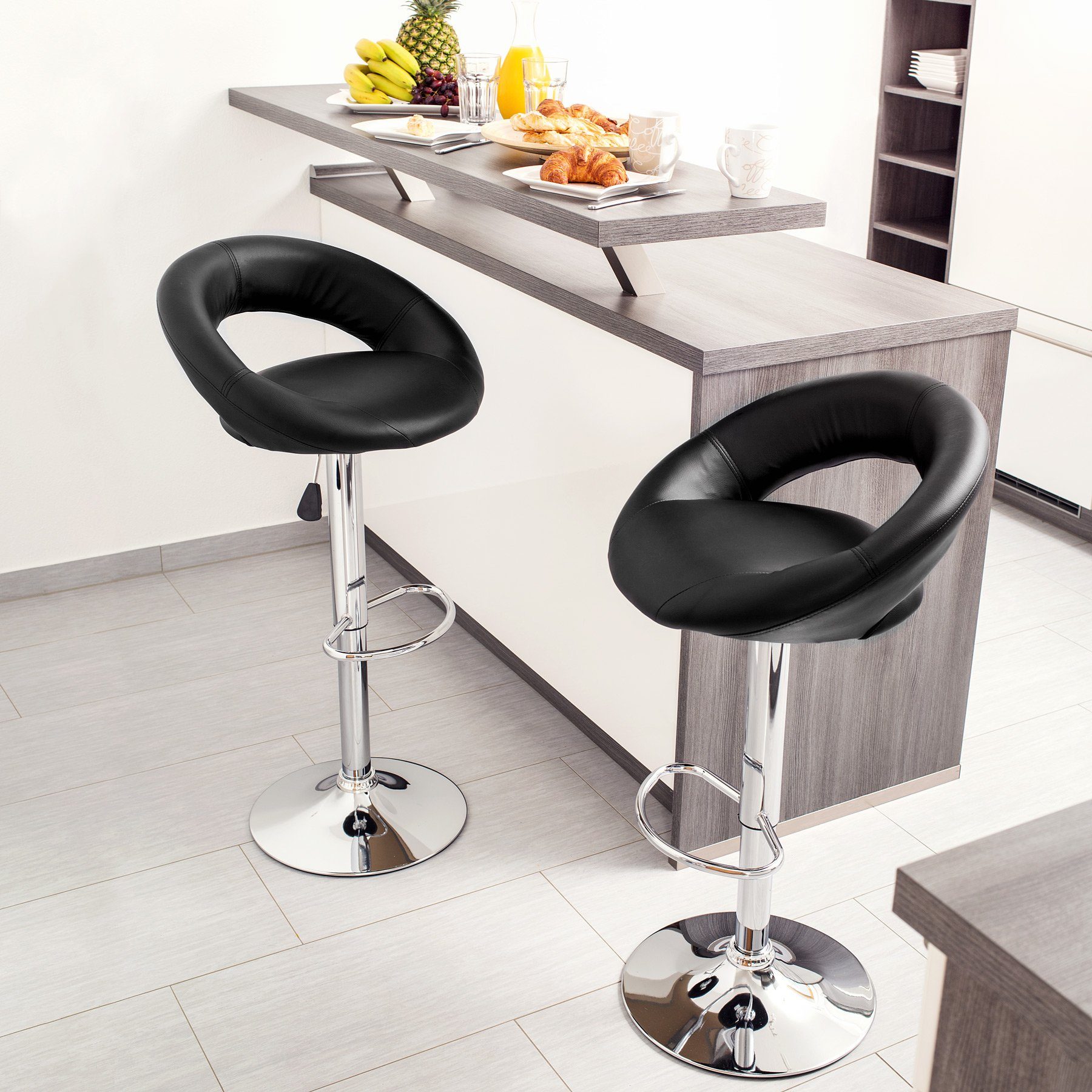 tectake Barhocker 2er Set Barhocker, gepolstert günstig online kaufen