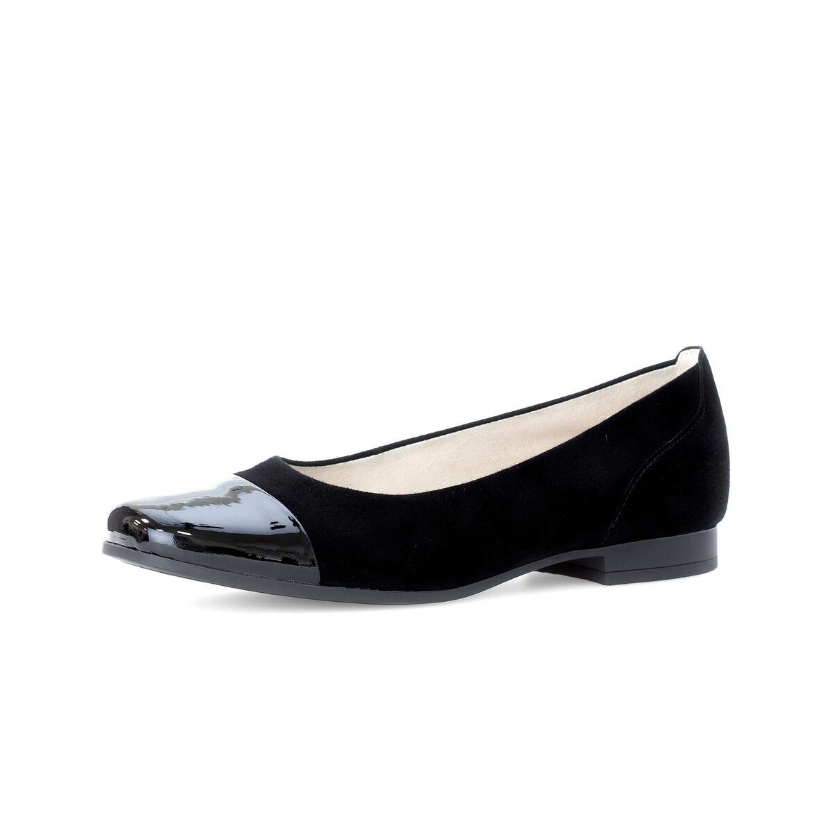 Eleganter Ballerina Materialmix Leder/Lederimitat Ballerina