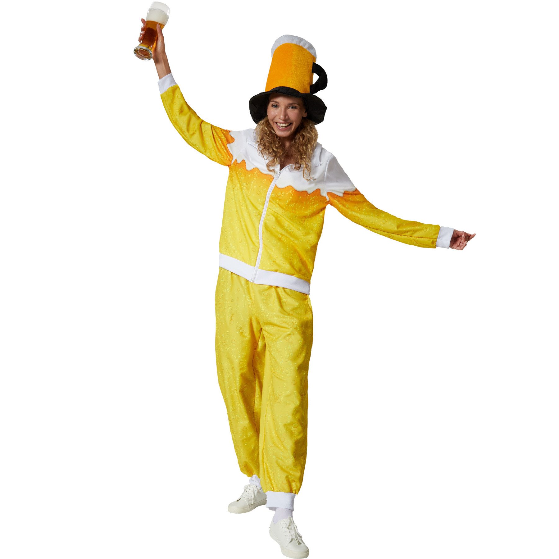 dressforfun Kostüm Damenkostüm, Jacke und Hose mit auffälligem Bier-Print. günstig online kaufen