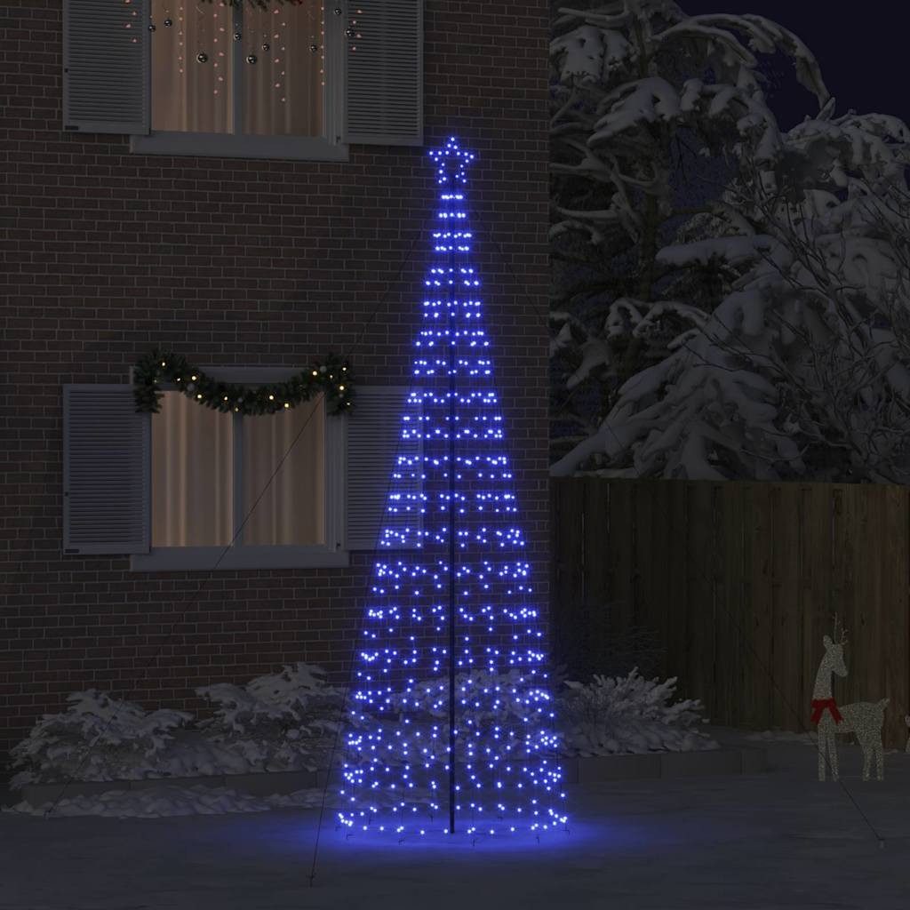 vidaXL LED Baum LED Weihnachtsbaum mit Erdspießen Blau 400 cm Eisen