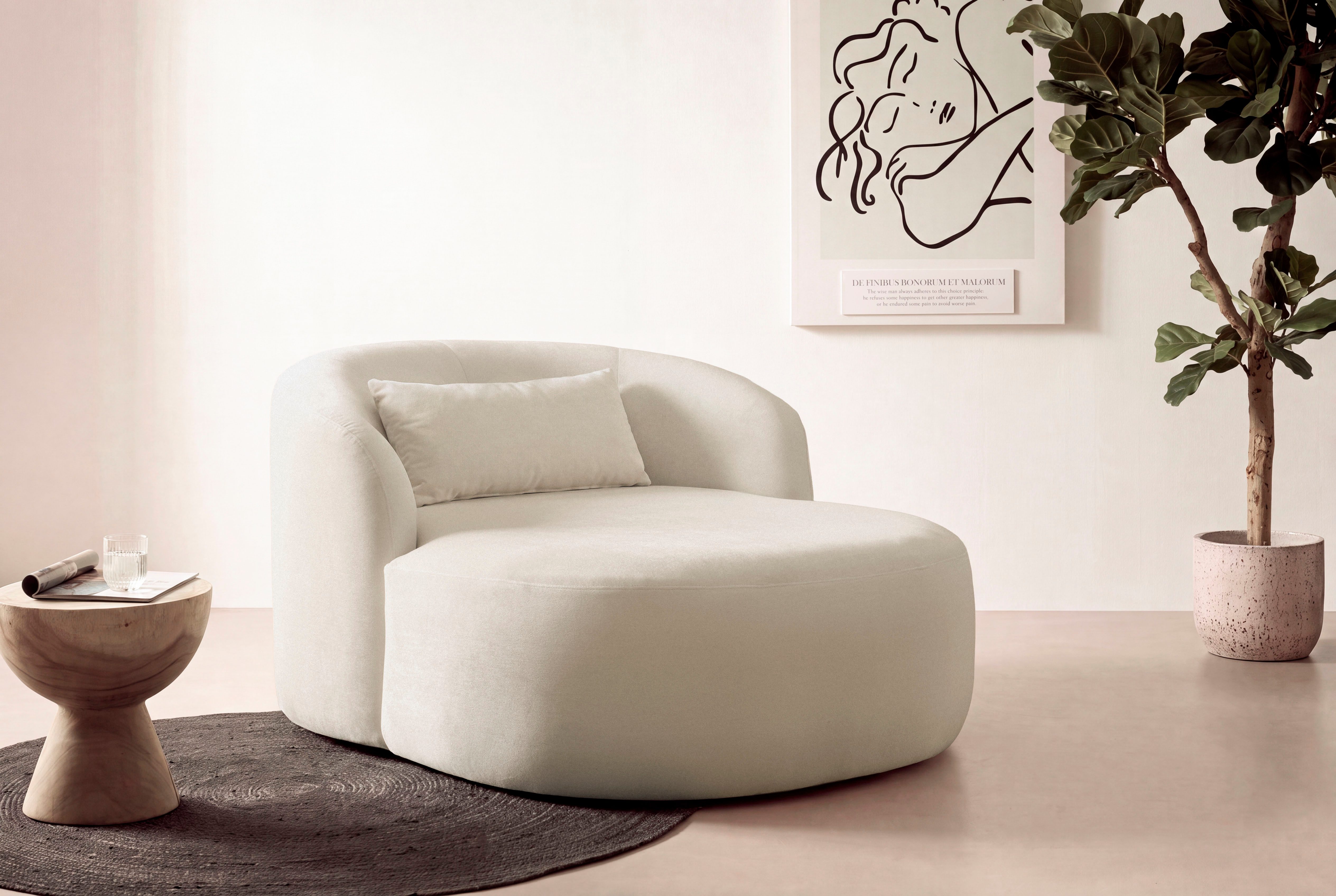 LeGer Home by Lena Gercke XXL-Sessel Yllara, moderner Lesesessel, Loveseat mit großzügiger Sitzfläche, mit geschwungener Rückenlehne in Samt oder Struktur