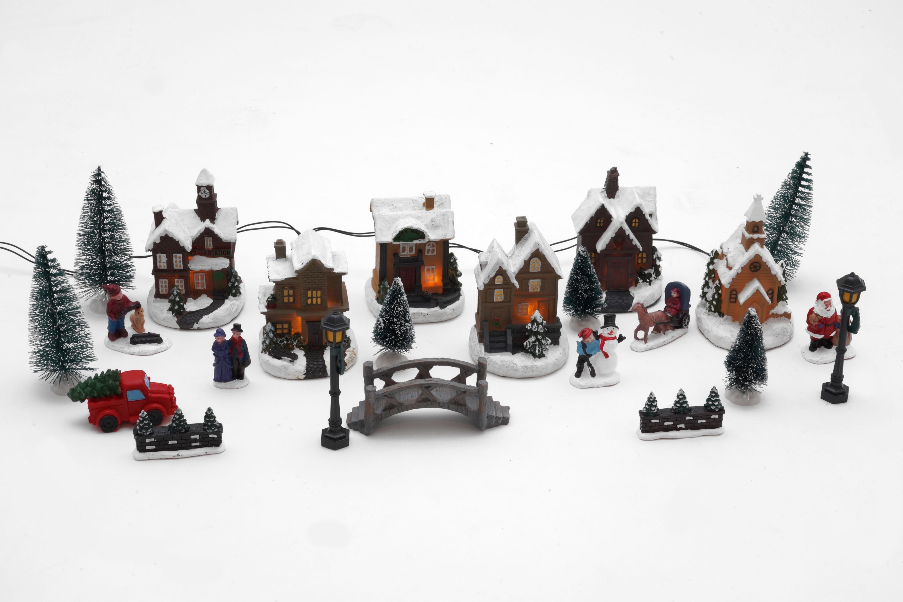 Spetebo Weihnachtsdorf Christmas Village - Weihnachtsdorf 25-teilig, beleuchtet