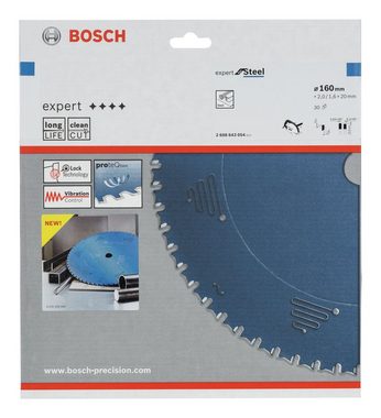 BOSCH Kreissägeblatt Expert, Kreissägeblatt for Steel, 160 x 20 x 2 mm, 30 Zähne