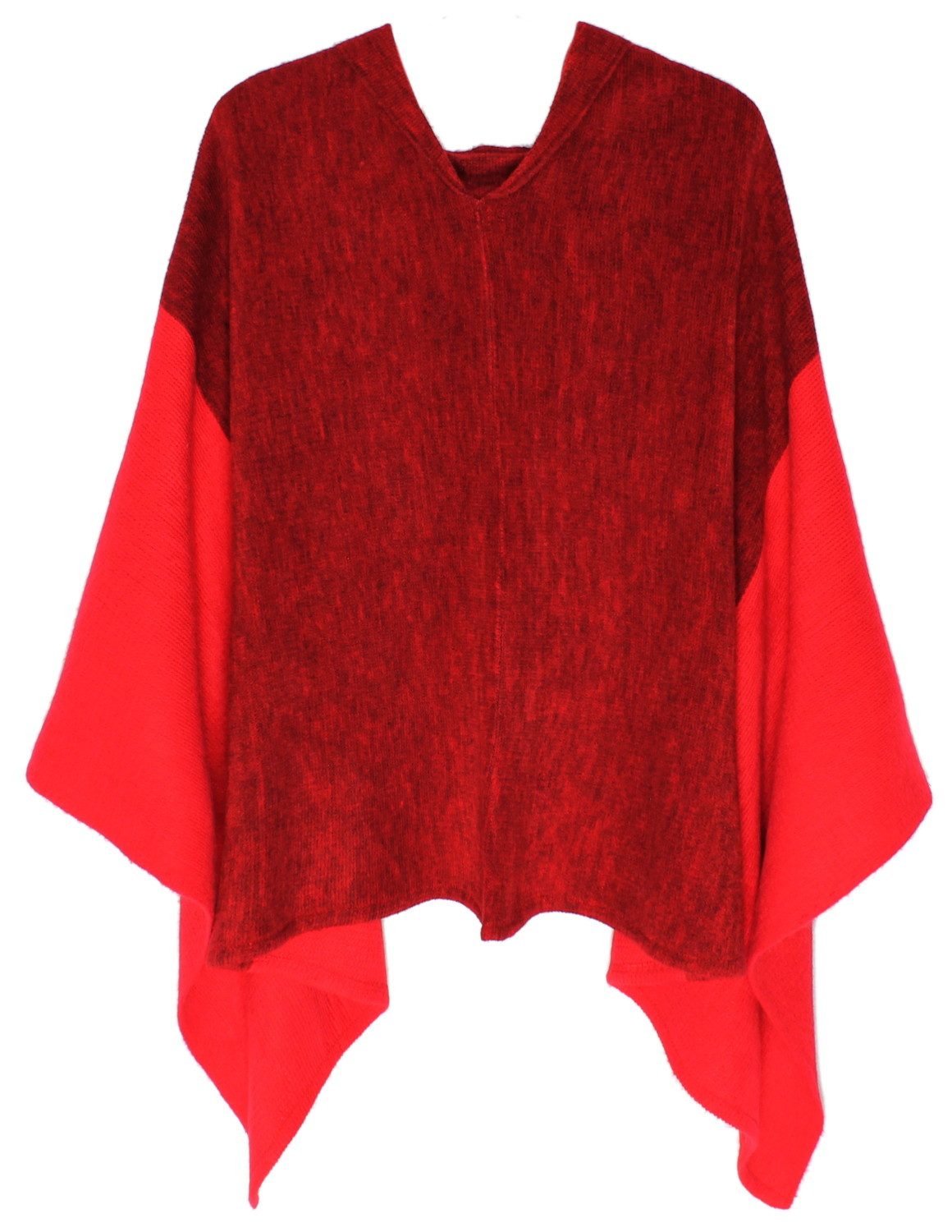 Strickponcho Damen Strickponcho zweifarbig Überwurf Cape Pulli Strick Poncho