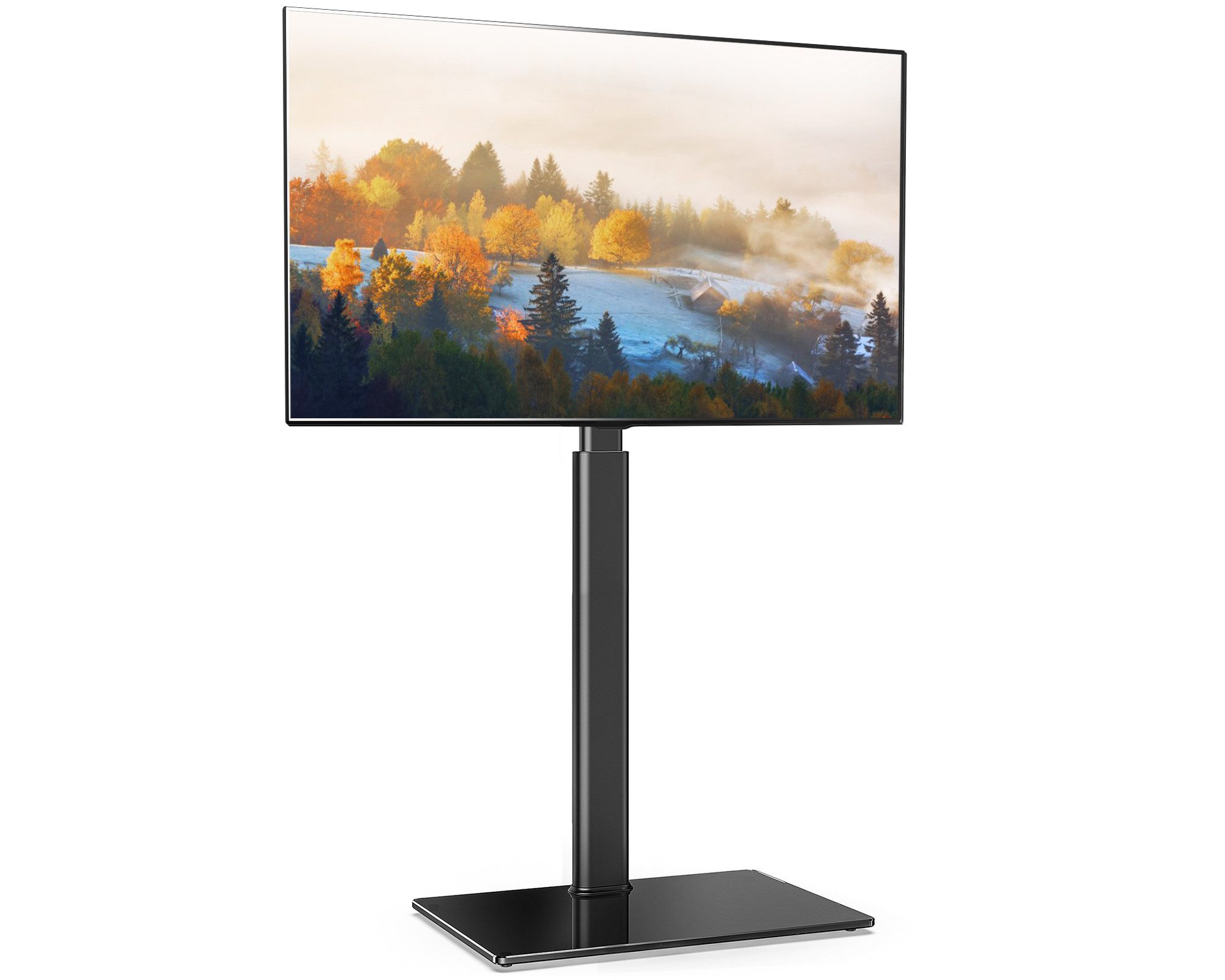 FITUEYES TV-Ständer höhenverstellbar, ±35° schwenkbar, 32-60 Zoll, (bis 60,00 Zoll, 8 Höhenstufen von 103,5 bis 121,5 cm, rutschfeste Gummifüße)