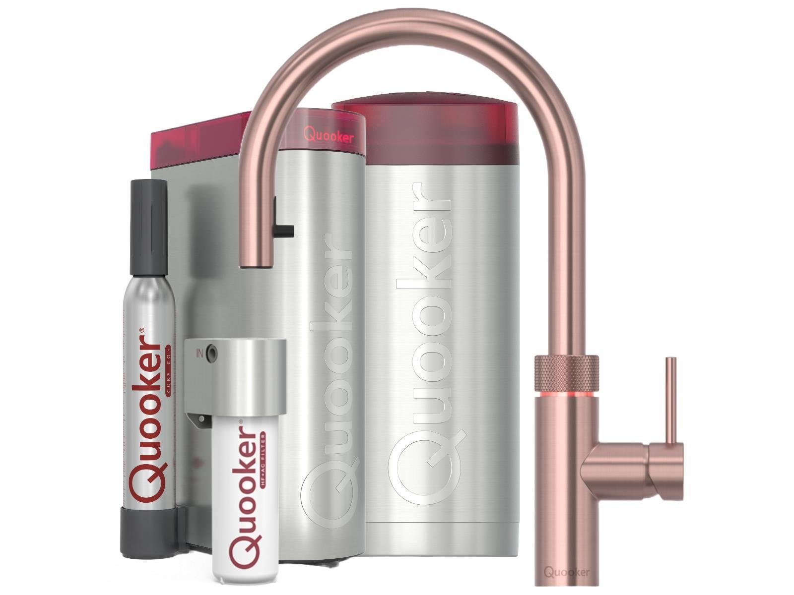 QUOOKER Küchenarmatur Flex Round Set, COMBI, CUBE Kupfer Rosé FXRRCO COMBI CUBE2 *inkl. 7 JAHRE GARANTIE*