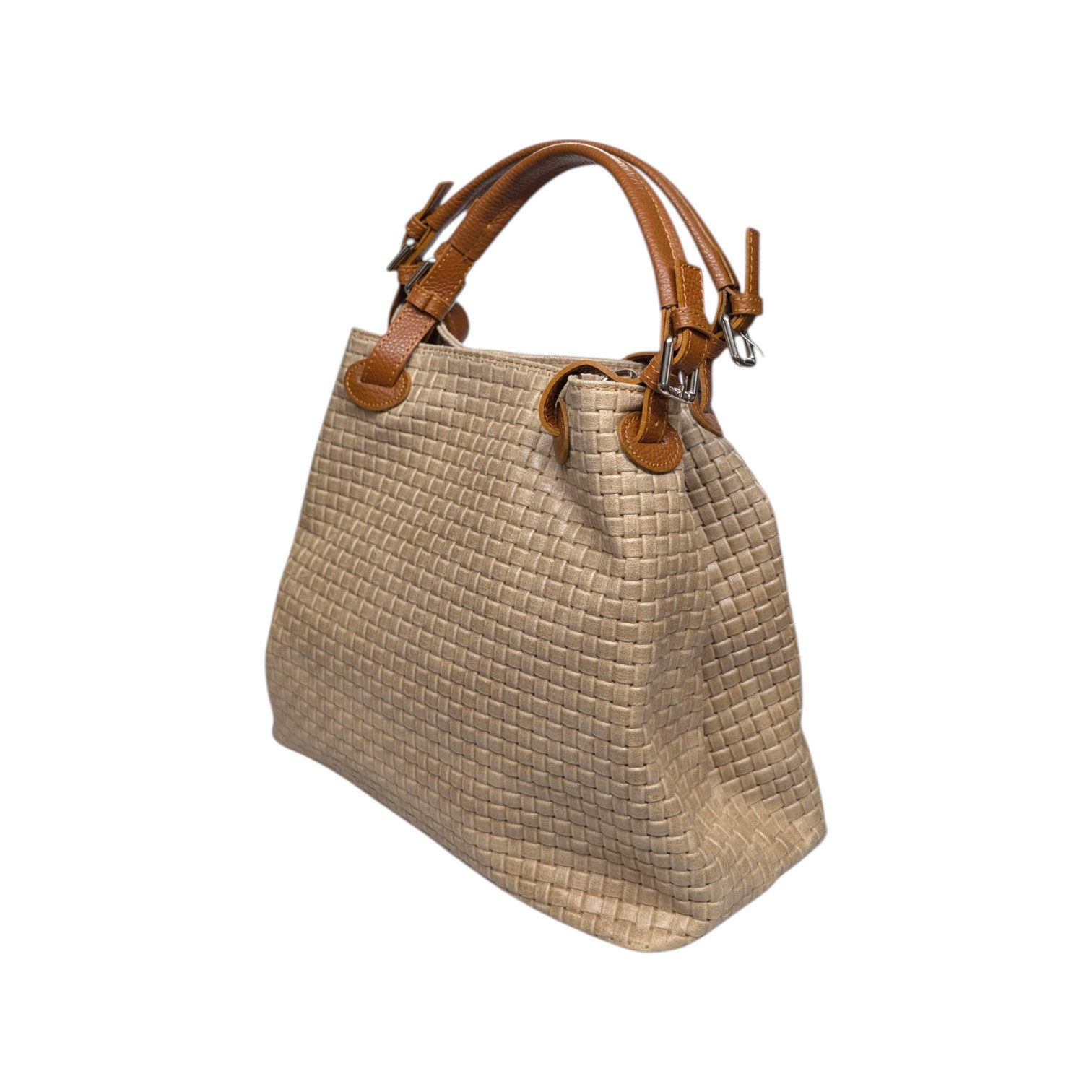 GALINI Handtasche Emma Damentasche Echtleder, Henkeltasche, Umhängetasche, geprägtes Wilderleder, echtes Leder