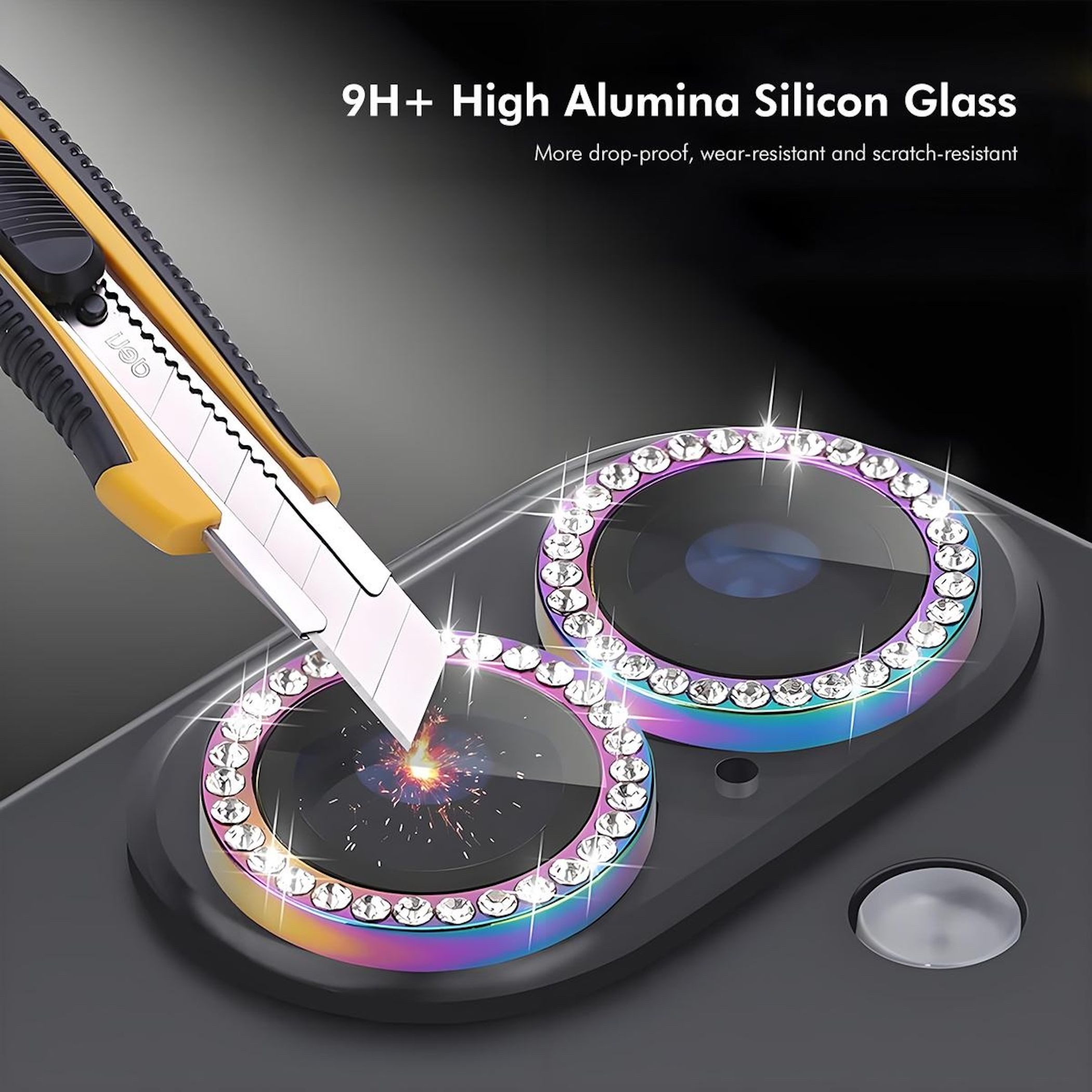 Wigento Kameraschutzglas Linsenglas für Apple iPhone 17 Pro / 17 Pro Max Glitzer Ring 9H Rosa für Apple iPhone 17 Pro / 17 Pro Max, Aluminiumlegierung, hohe Lic – Bild 2 von 5