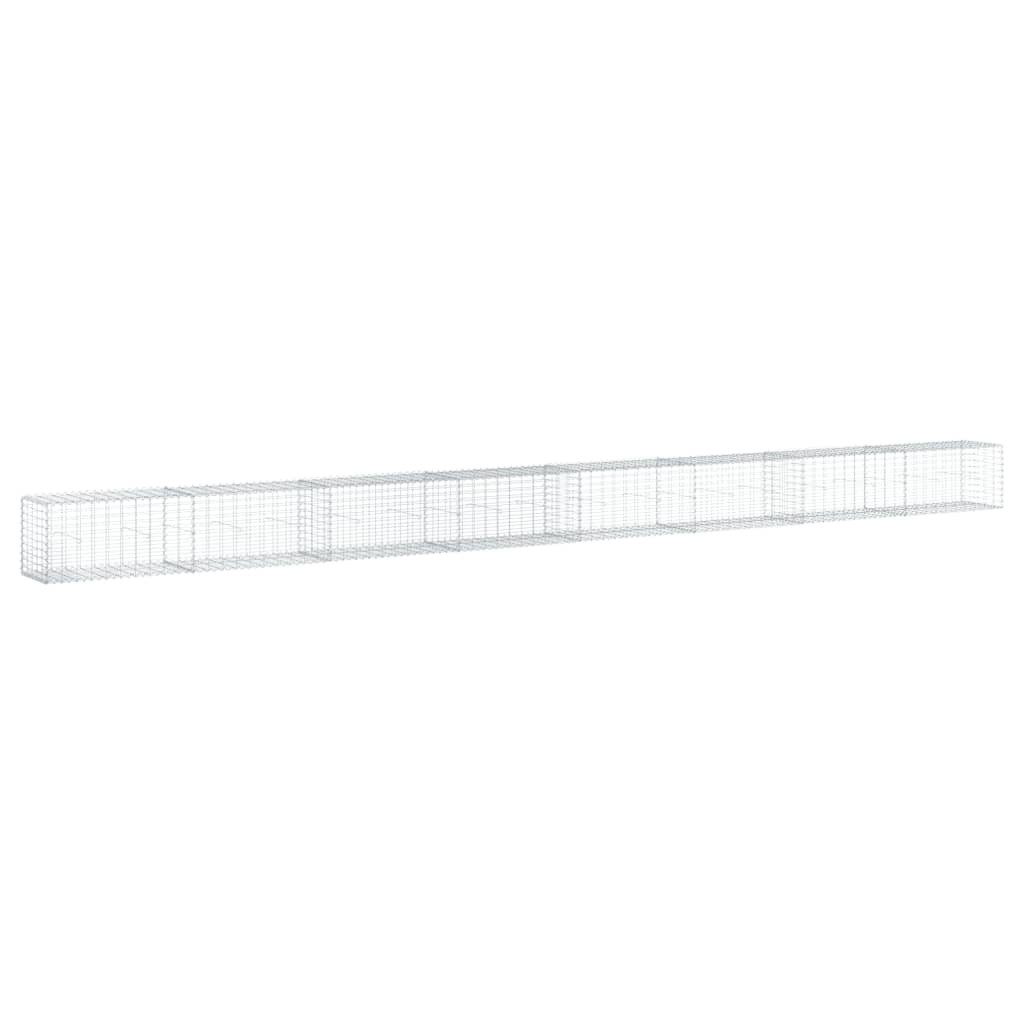 vidaXL Blumentopf Gabione mit Deckel 800x50x50 cm Verzinktes Eisen (1 St)