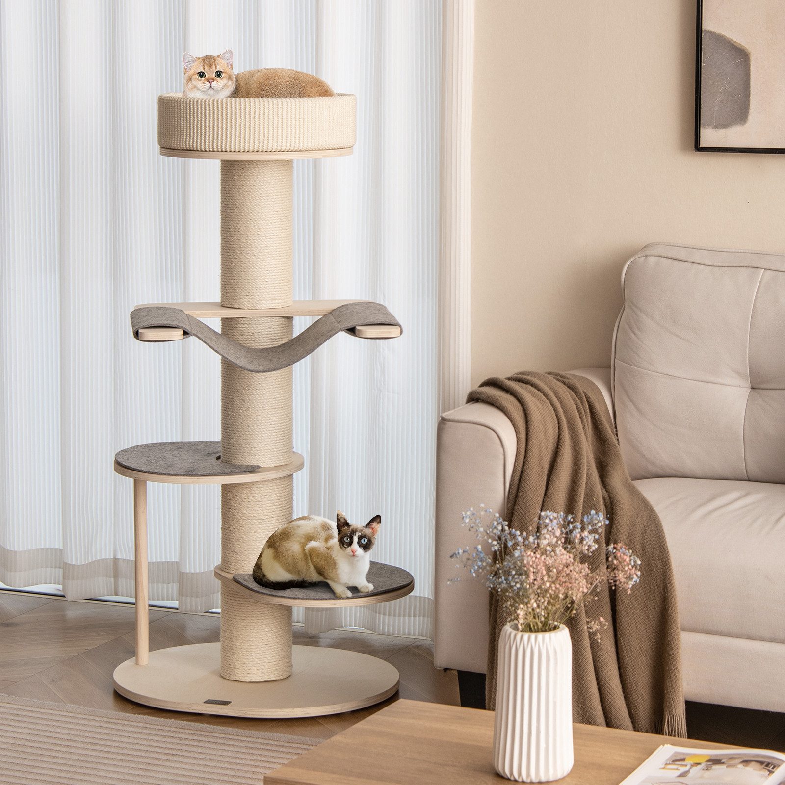 COSTWAY Kratzbaum, 120cm, mit Hängematte & günstig online kaufen