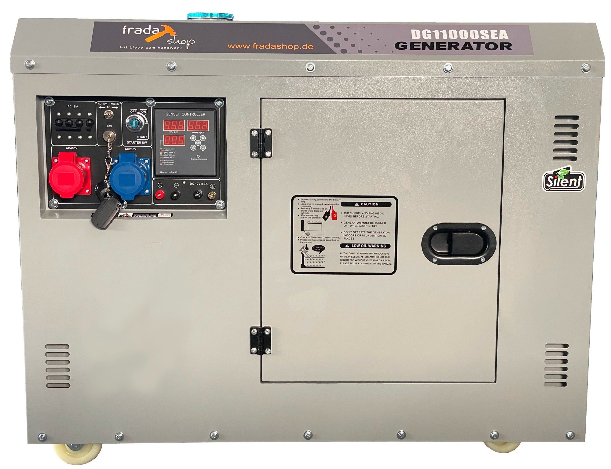 Diesel Generator Silent fradashop Stromerzeuger AVR/ATS/FB 10kVA