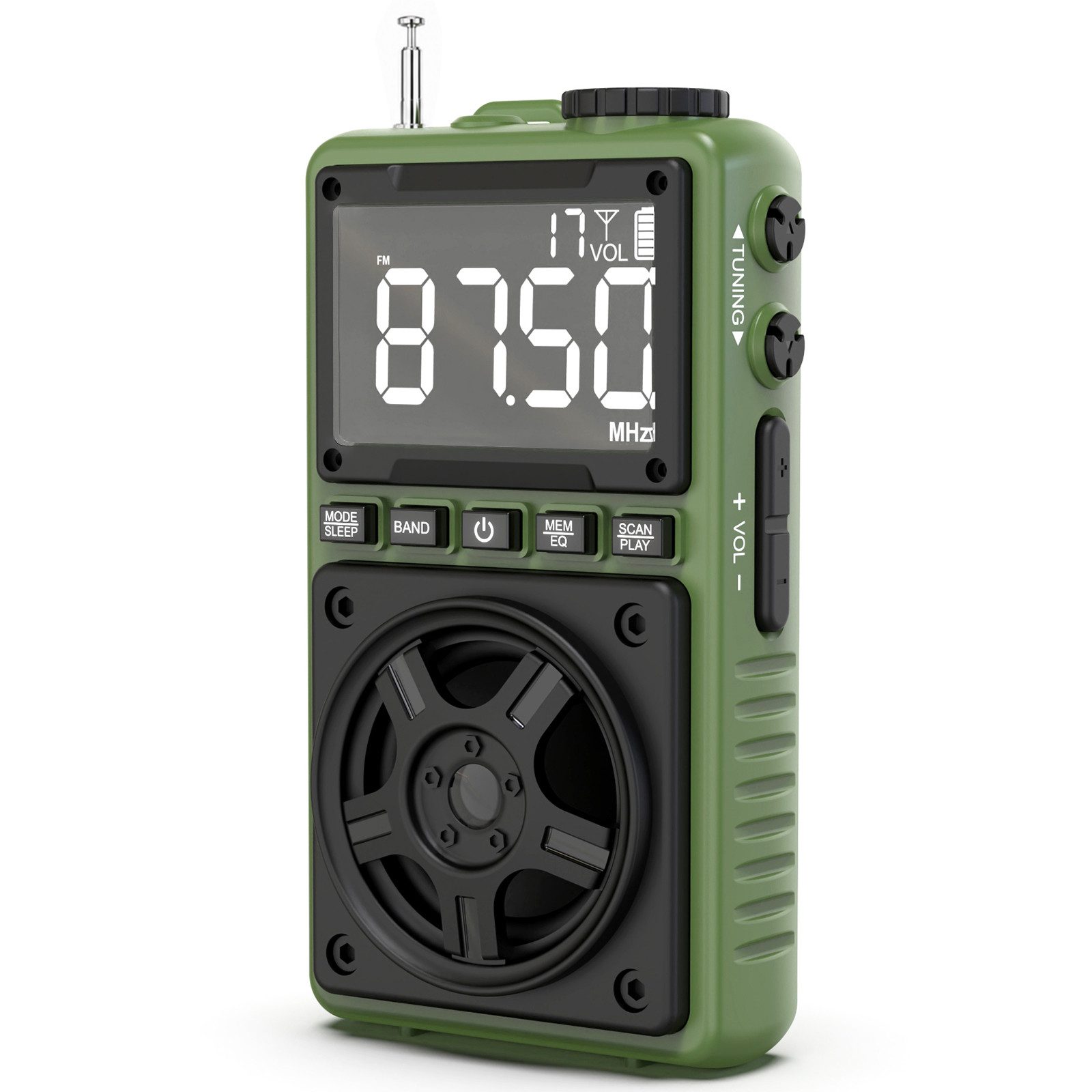 Sytifro Bluetooth Radio mit Lautsprecher, Tragbares FM AM SW Radio (Retro Radio mit LED Licht, wiederaufladbarer Akku, 4 W, USB-C Laden, TF Karte Wiedergabe, Outdoor Radio für Camping und Reisen)