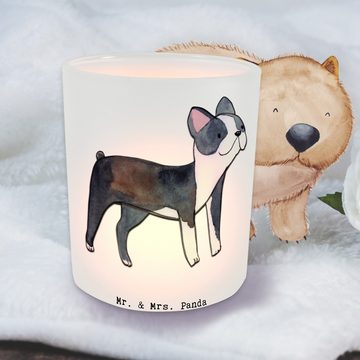 Mr. & Mrs. Panda Windlicht Boston Terrier Lebensretter - Transparent - Geschenk, Hunderasse, Tee (1 St), Hochwertiges Material
