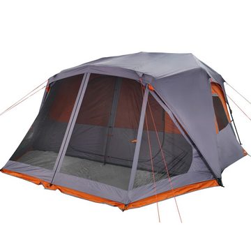 vidaXL Vorzelt Campingzelt 10 Personen Grau Verdunkelungsstoff Wasserfest, (1 tlg)