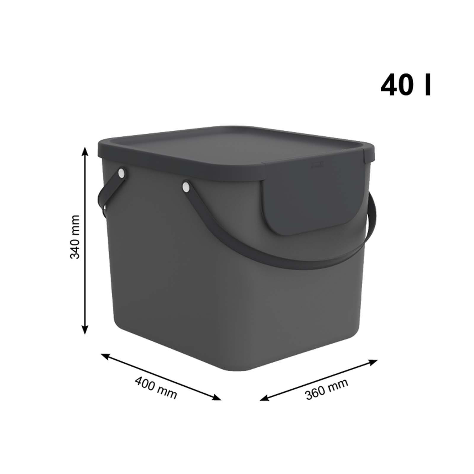 ROTHO Wäschekorb Albula 3er-Set Wäschesammler 40l mit Deckel, Kunststoff (PP recycelt) (Wäschesortiersystem, 3er-Set), Aus rezykliertem Kunststoff – Bild 3 von 4