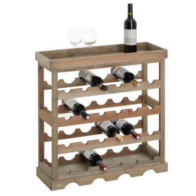 CARO-Möbel Weinregal VINO, Weinregal Flaschenregal Regal mit 4 Böden für 24 Flaschen und Ablage T