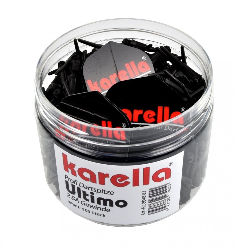 Karella Dartpfeil Softspitzen Ultimo 500 St. in Dose 2BA Gewinde Schwarz