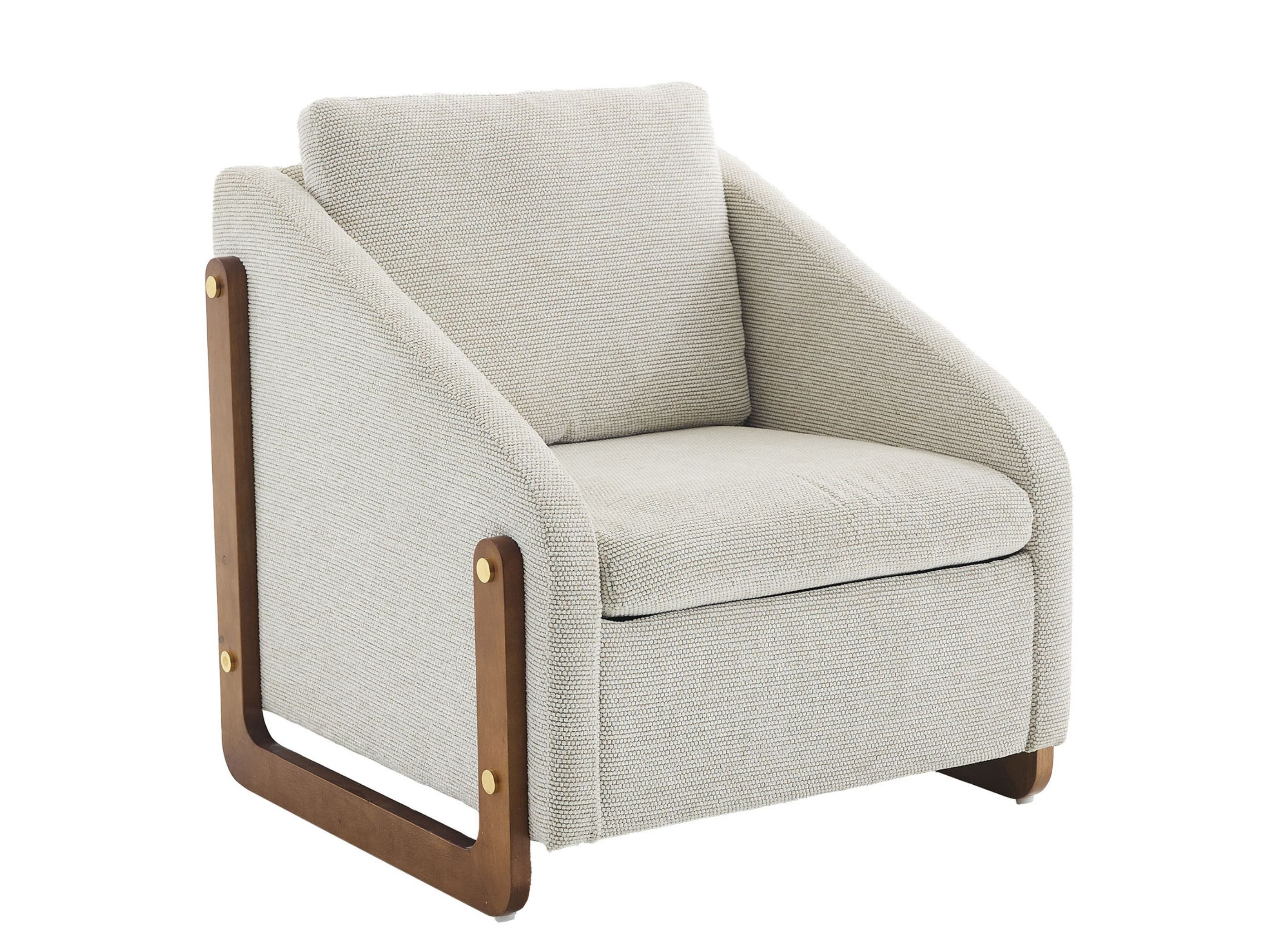 SeedWave Кресла mit Weicher Premium-Chenille-Stoff, Platzsparendes modernes Design, Ergonomische Rückenlehne und geneigte Armlehnen, Stabile Holzbeine