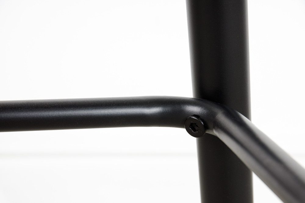 riess-ambiente Barhocker MILANO grau/schwarz - Samt, Metallgestell, mit Lehne & Fußablage (Einzelartikel, 1 St), Stuhl mit Chesterfield-Steppung – ideal für Deinen Küchentresen