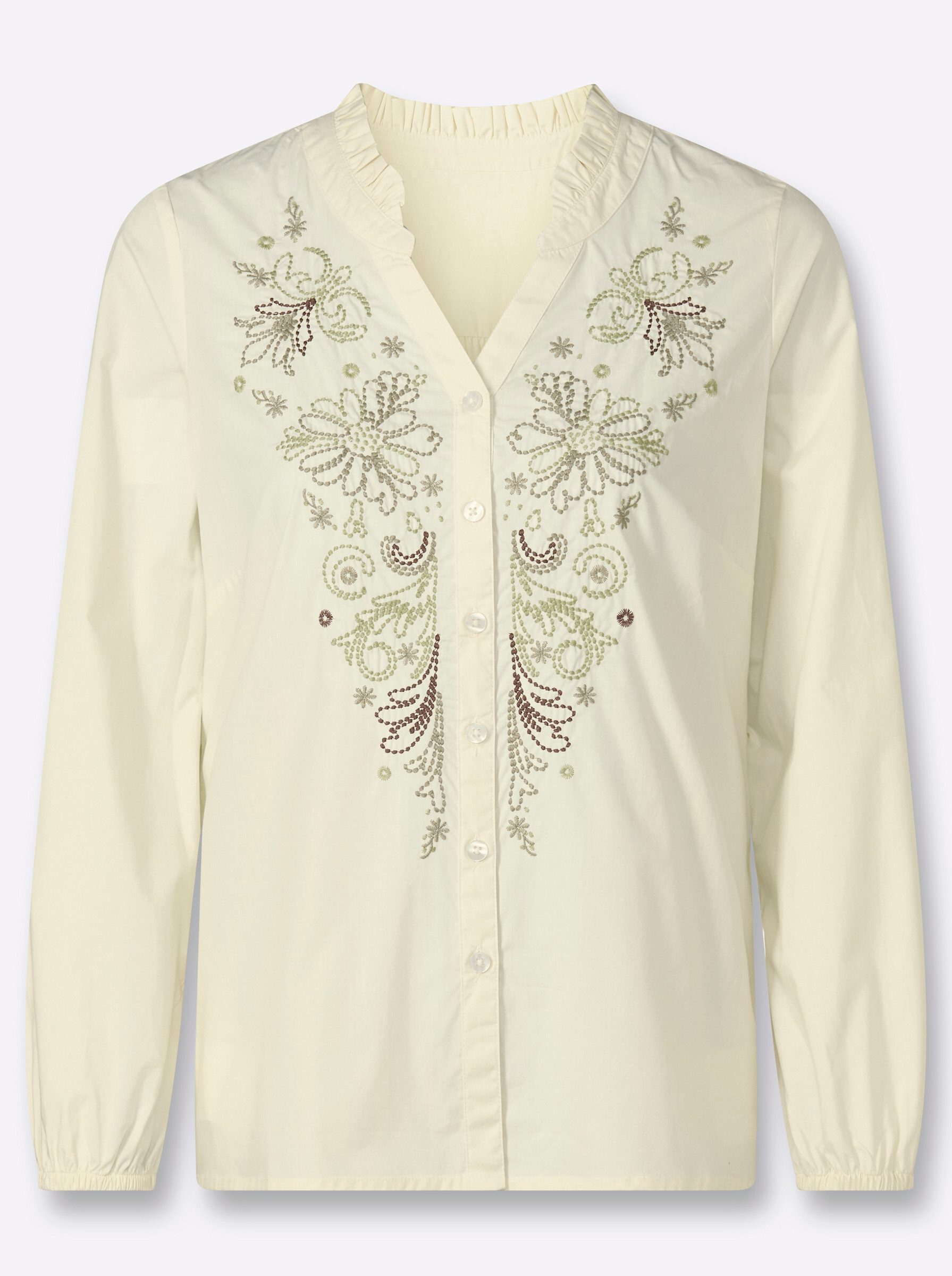 Klassische Bluse Baumwoll-Bluse Langarm