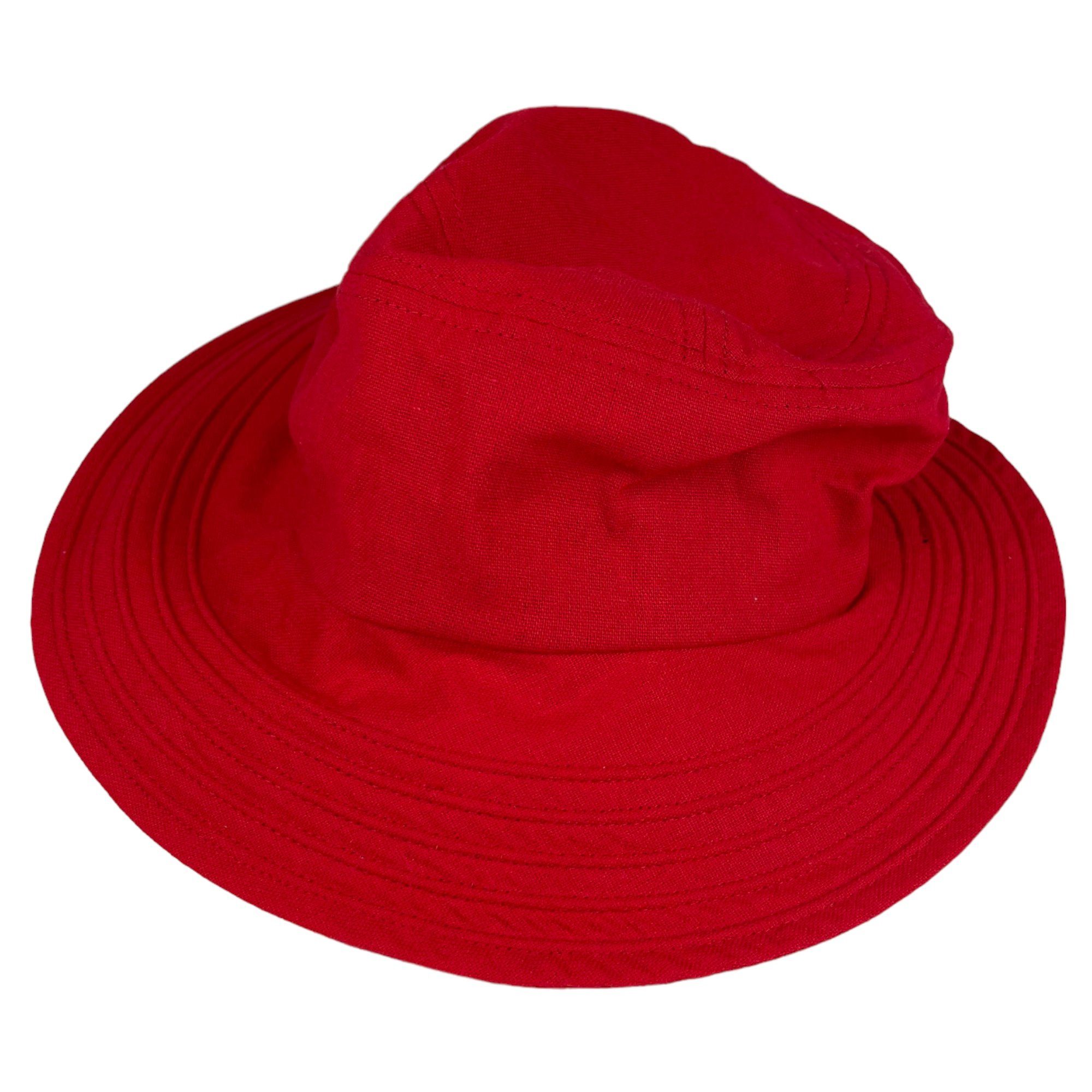 Größenverstellbar, Fischerhut Bucket Hut Hat, rot Modischer unisex, Sonnenhut Leinen Sommer Taschen4life
